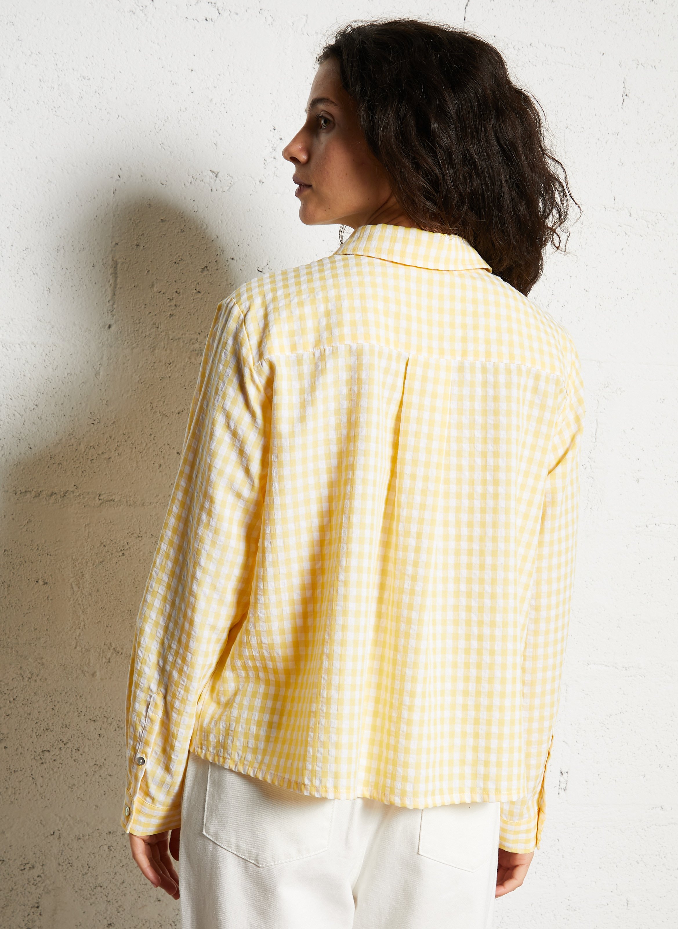 Oversized cotton-blend shirt with classic collar JC SOPHIE Yellow