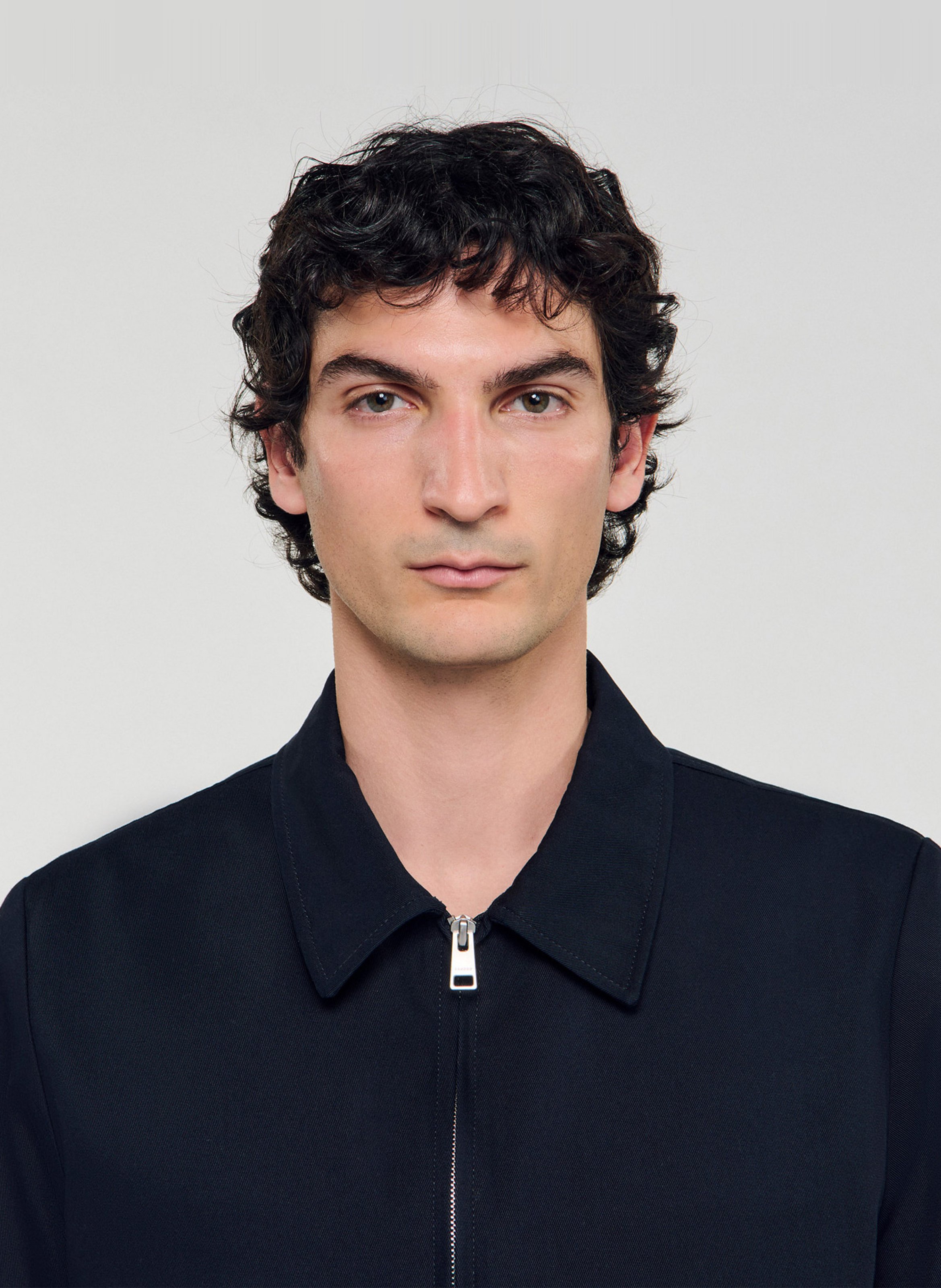 Regular-fit cotton jacket SANDRO Blue