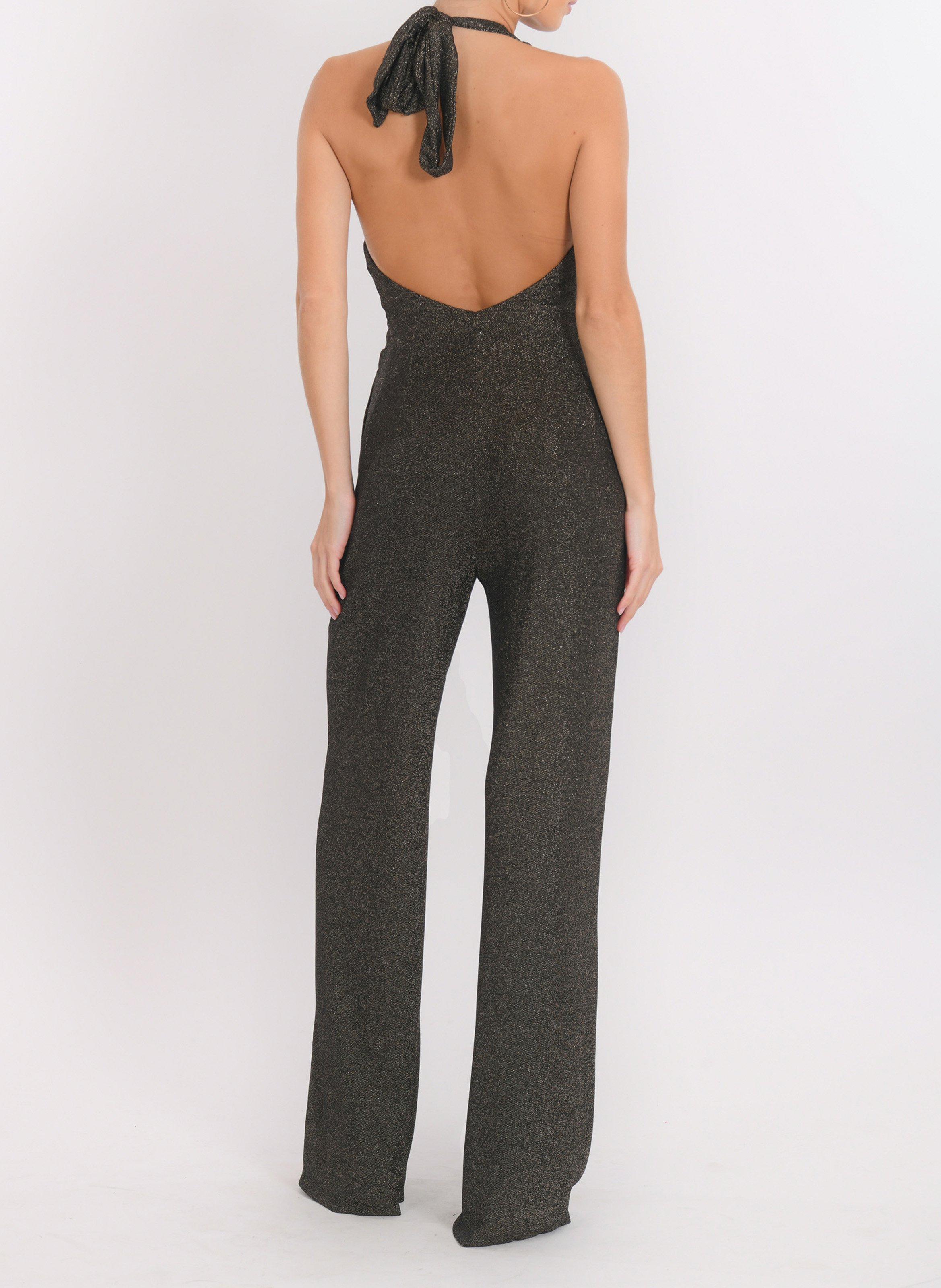 Combinaison fluide pailleté sans manches KOOKAI Doré