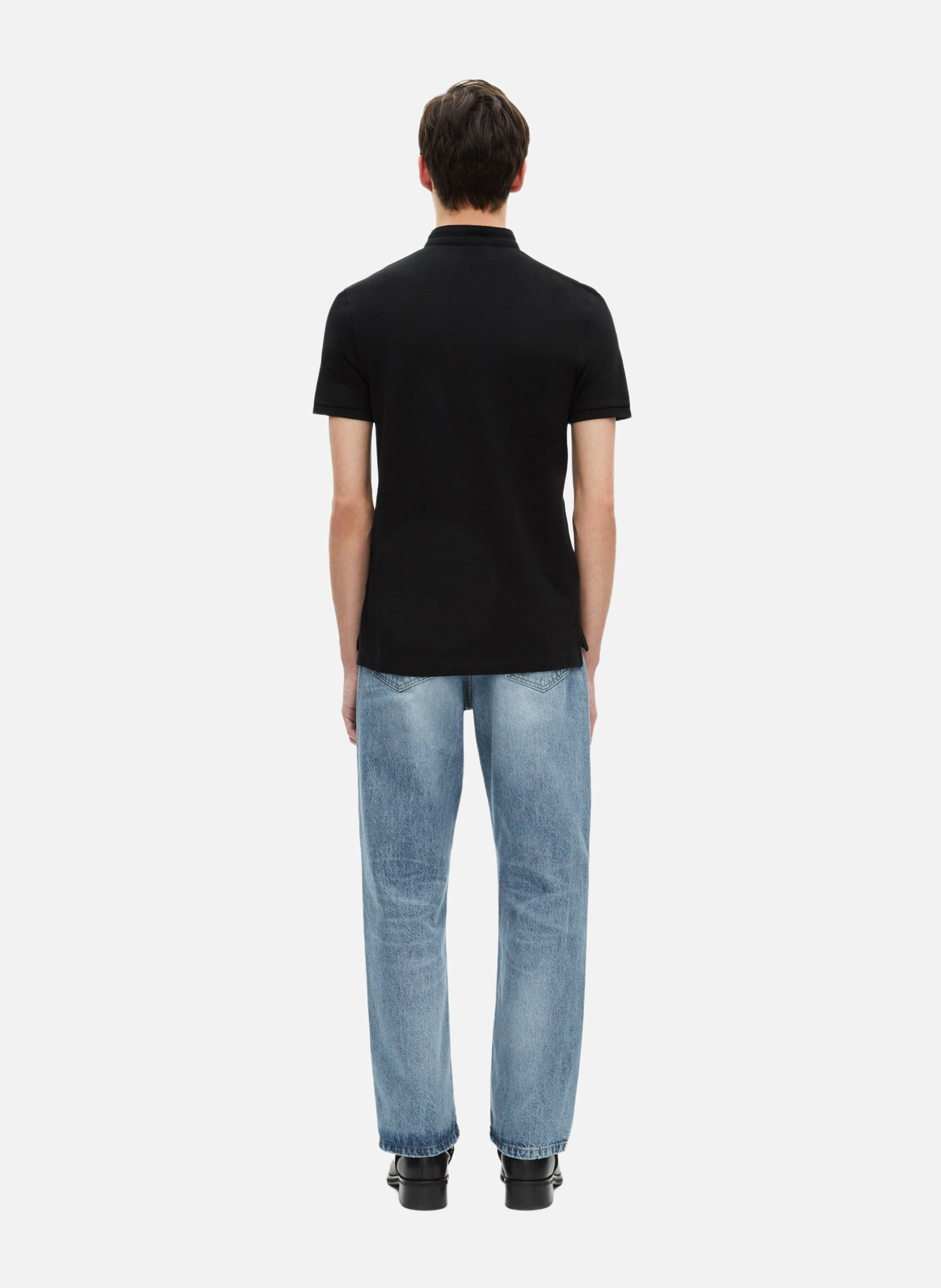 Officer-collar cotton polo shirt THE KOOPLES Black