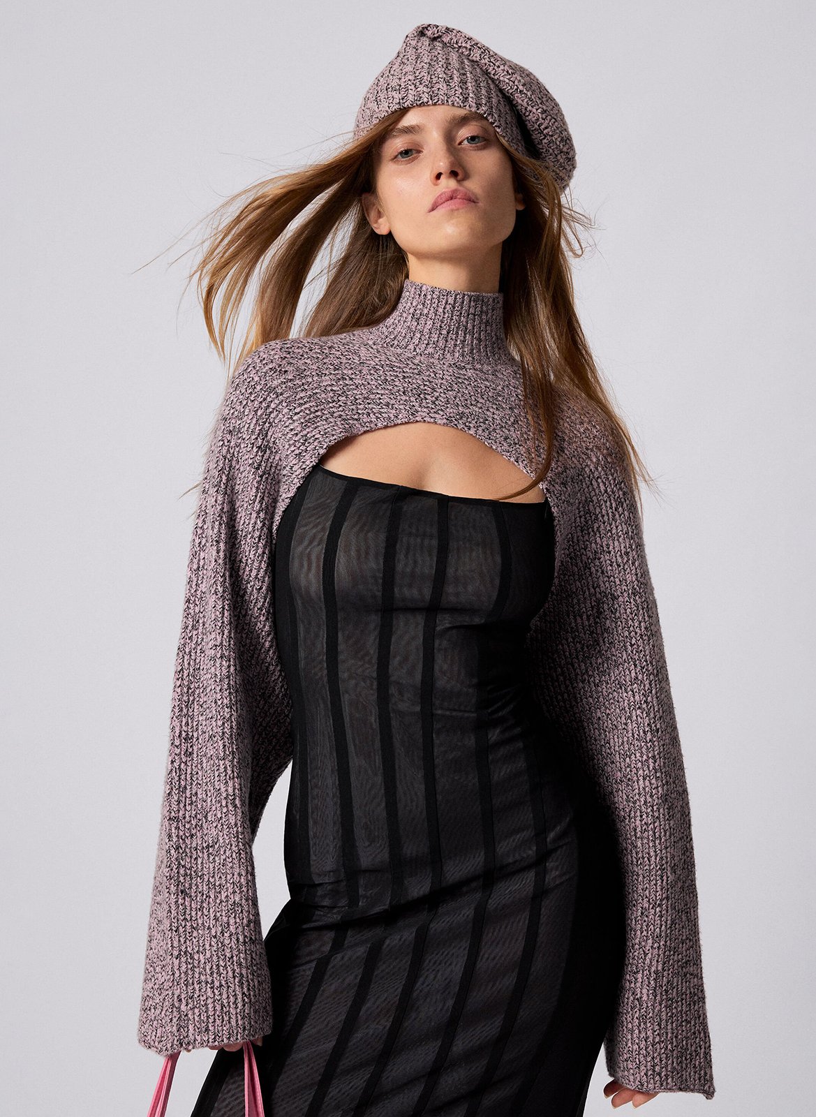 Pack pull et bonnet en maille DESIGUAL Rouge