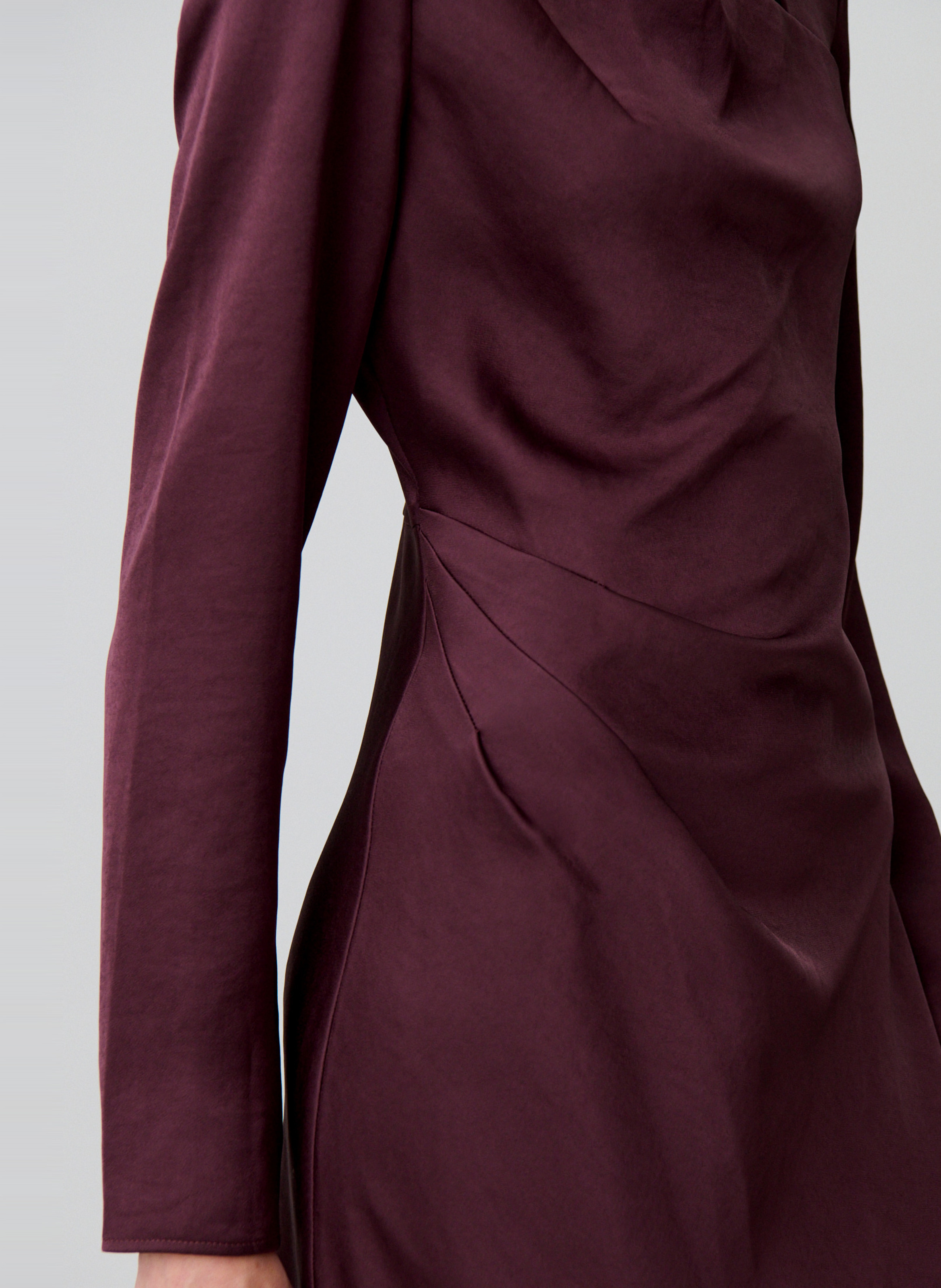 Robe longue satinée asymétrique CLAUDIE PIERLOT Violet