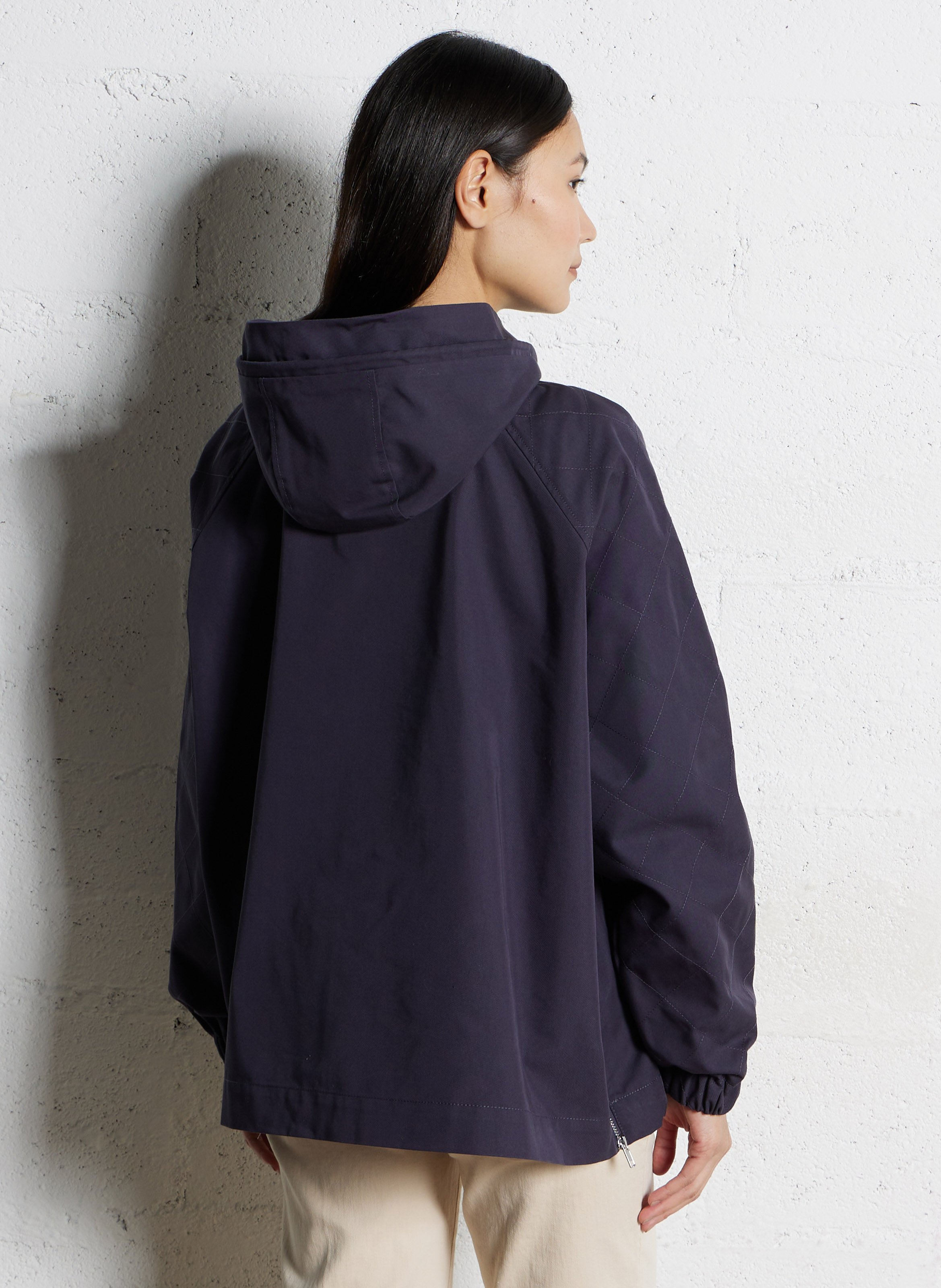 Coupe vent col montant en coton mélangé ONE STEP Bleu