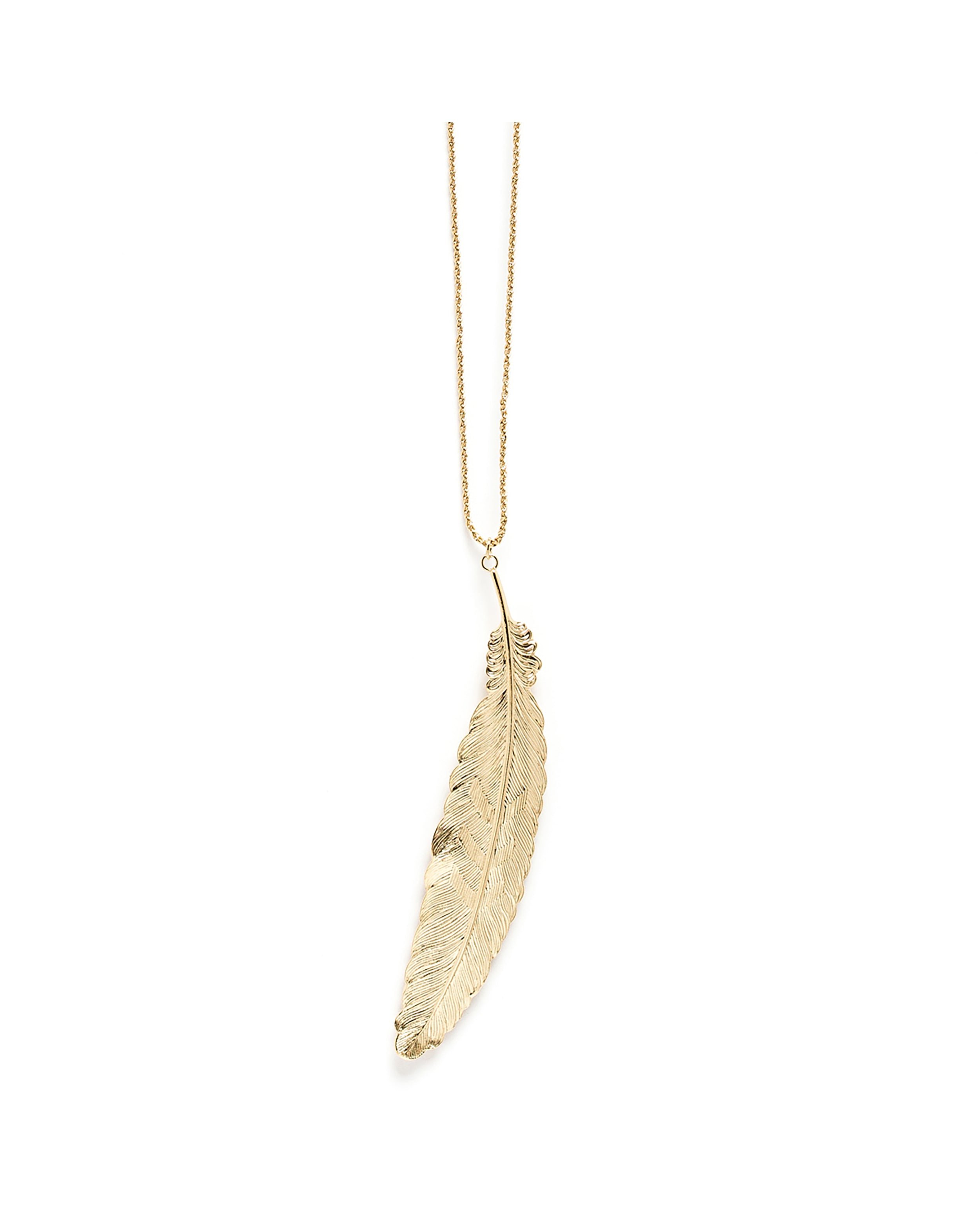 Silver-plated feather necklace GoldenMONSIEUR SIMONE