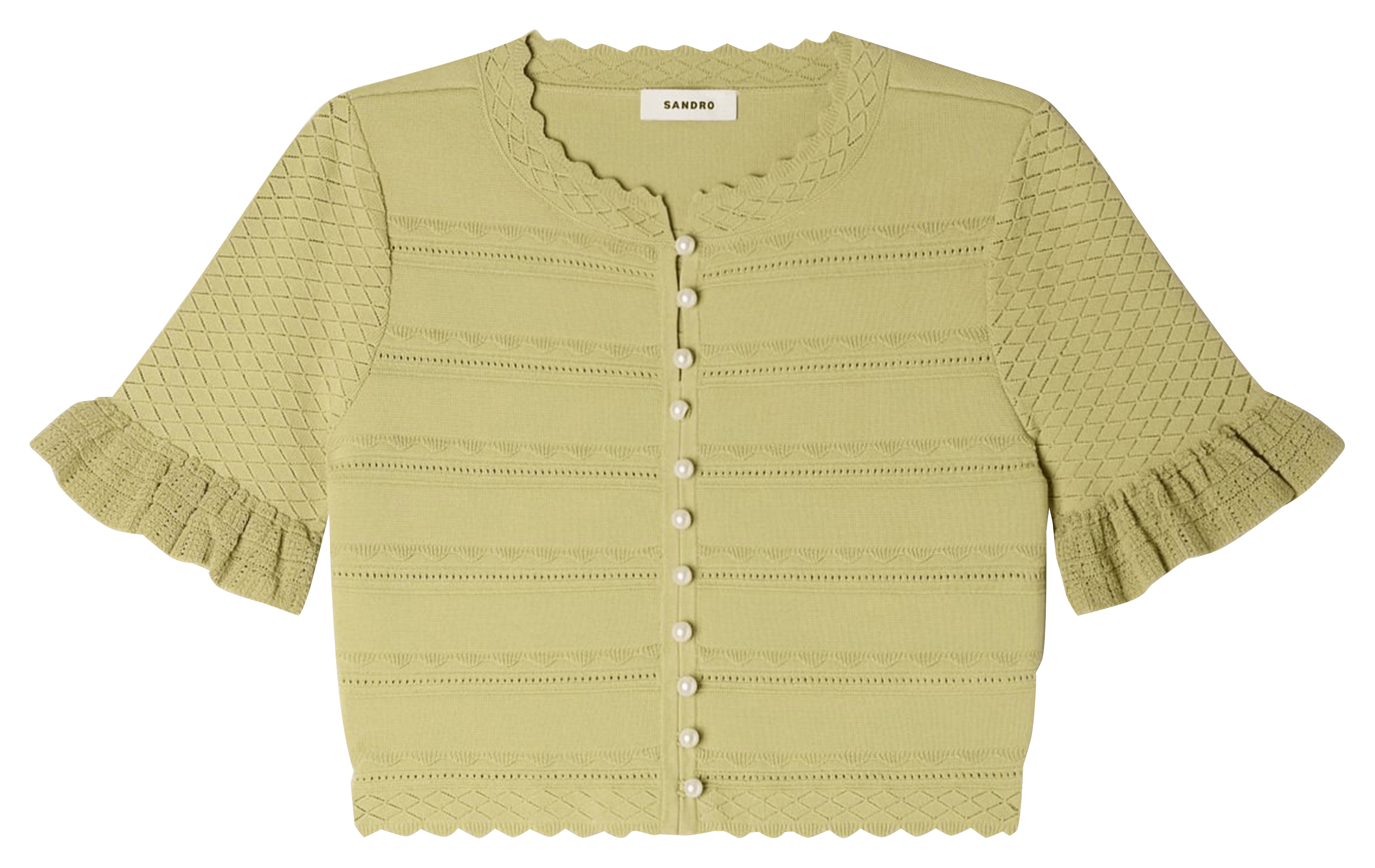 Aansluitende gebreide vest met knoopsluiting SANDRO Groen