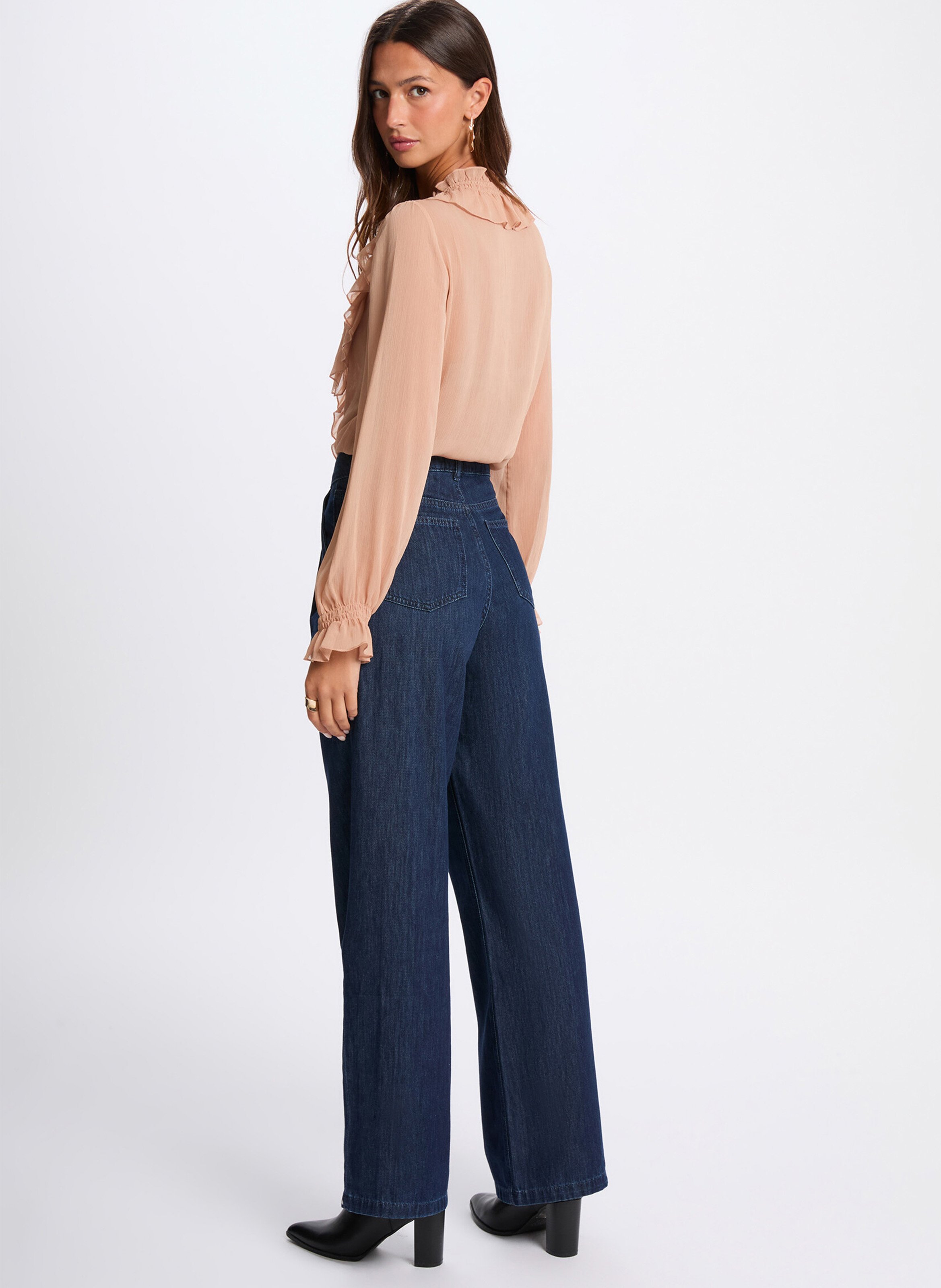 Bluse mit V-Ausschnitt Rosa