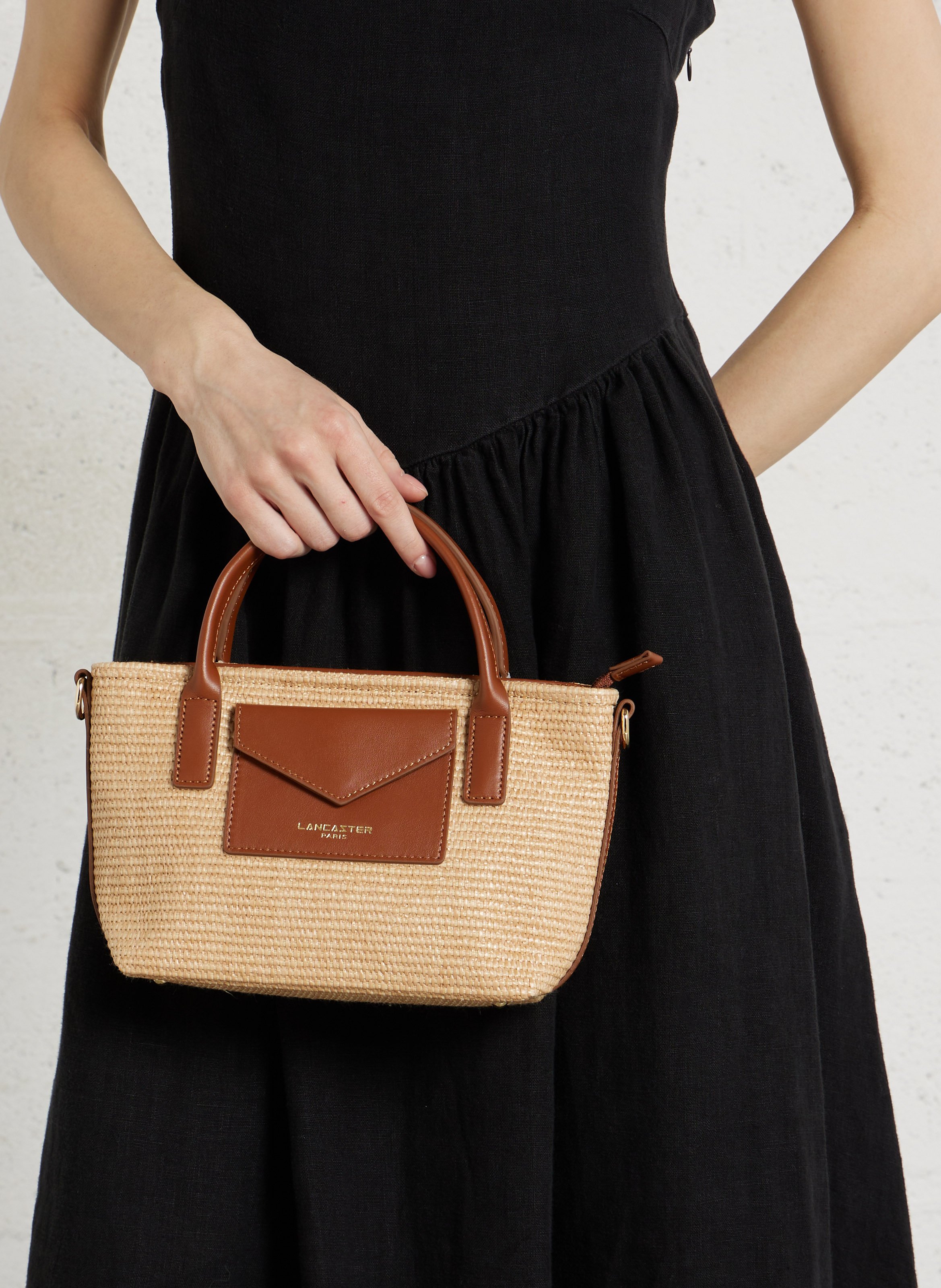 Mini cabas en cuir LANCASTER PARIS Marron