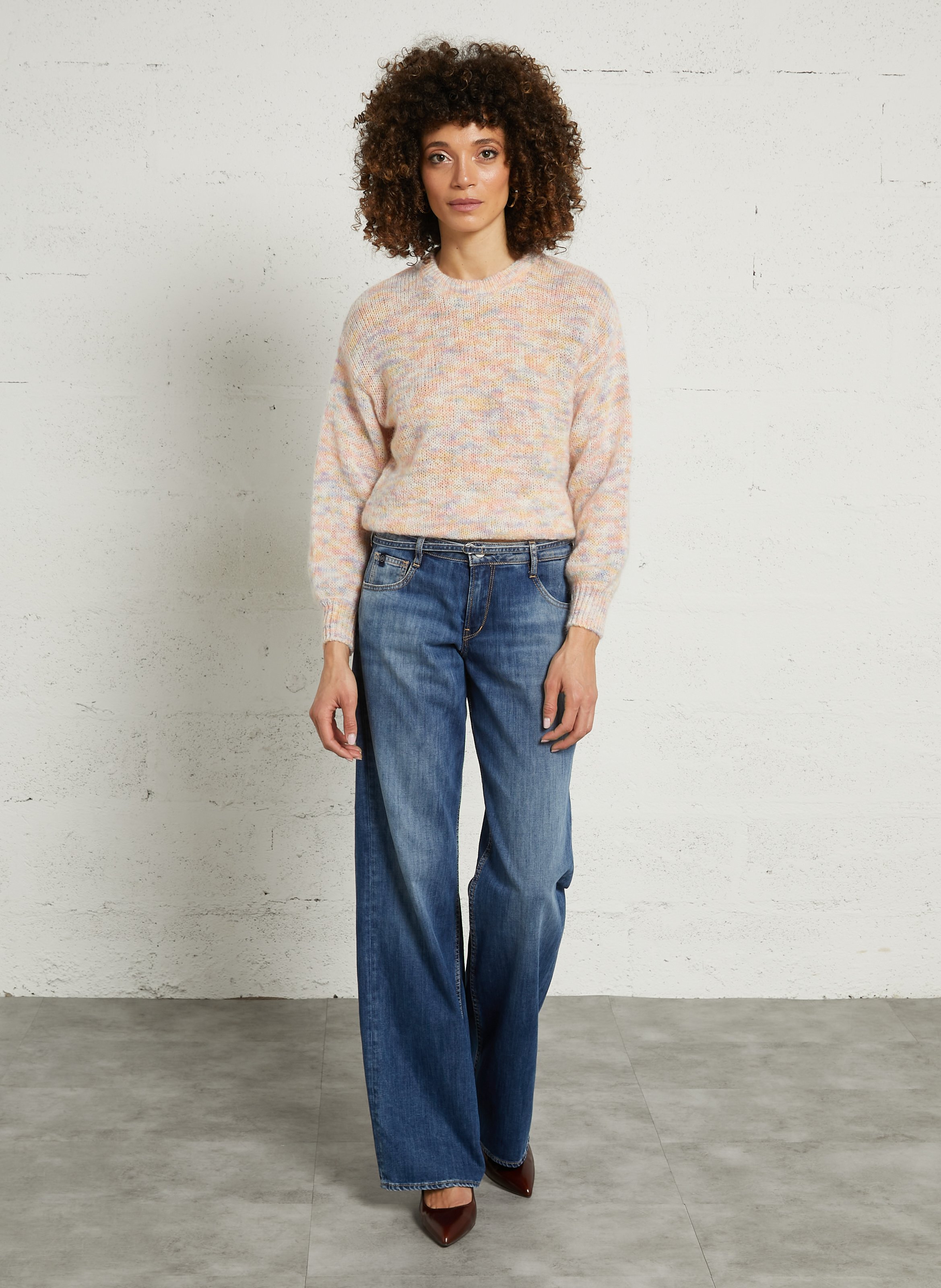 Weite Jeans aus Baumwoll-Mix LE TEMPS DES CERISES Blau