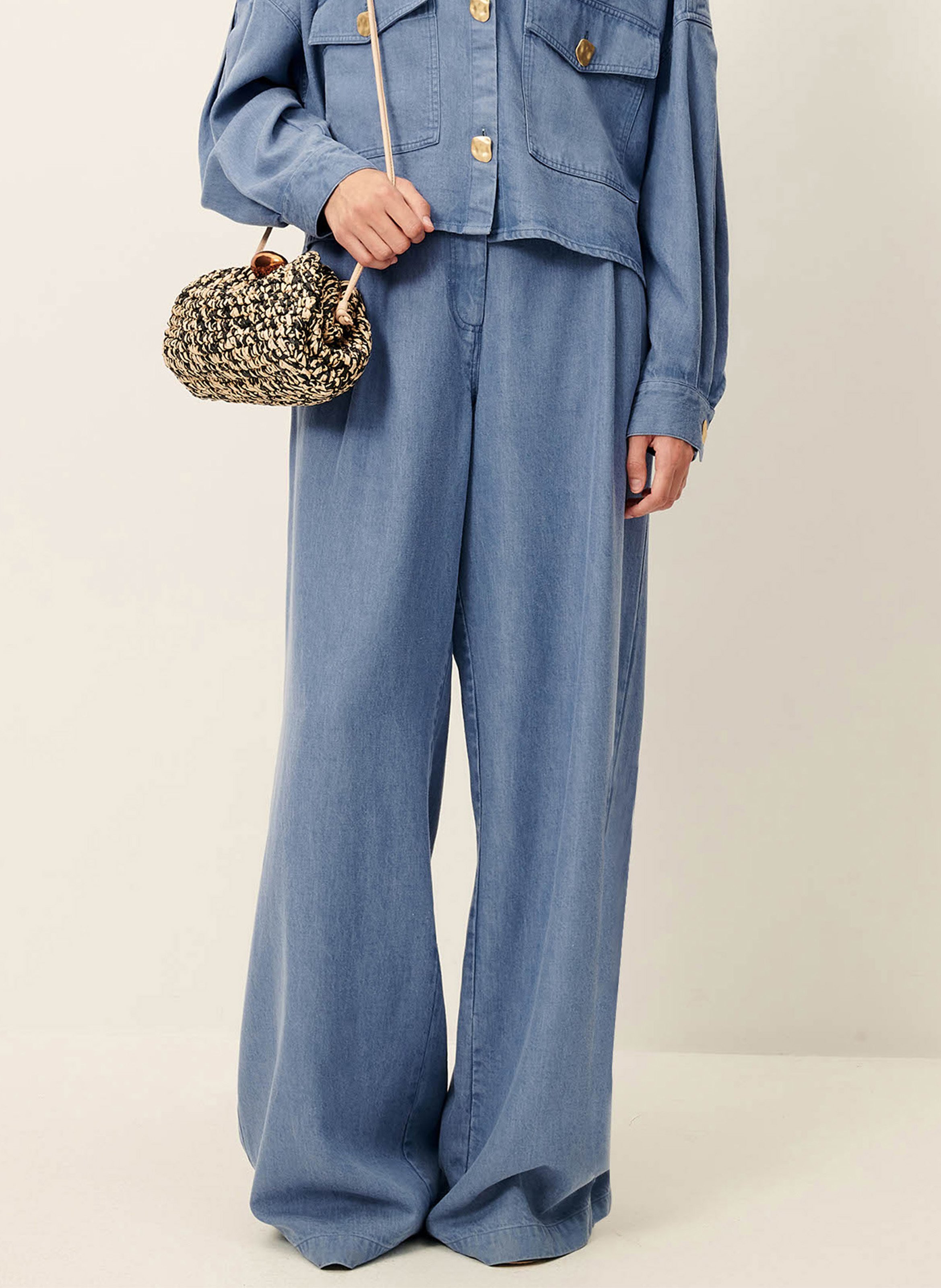 Pantalon large taille haute SESSUN Blau