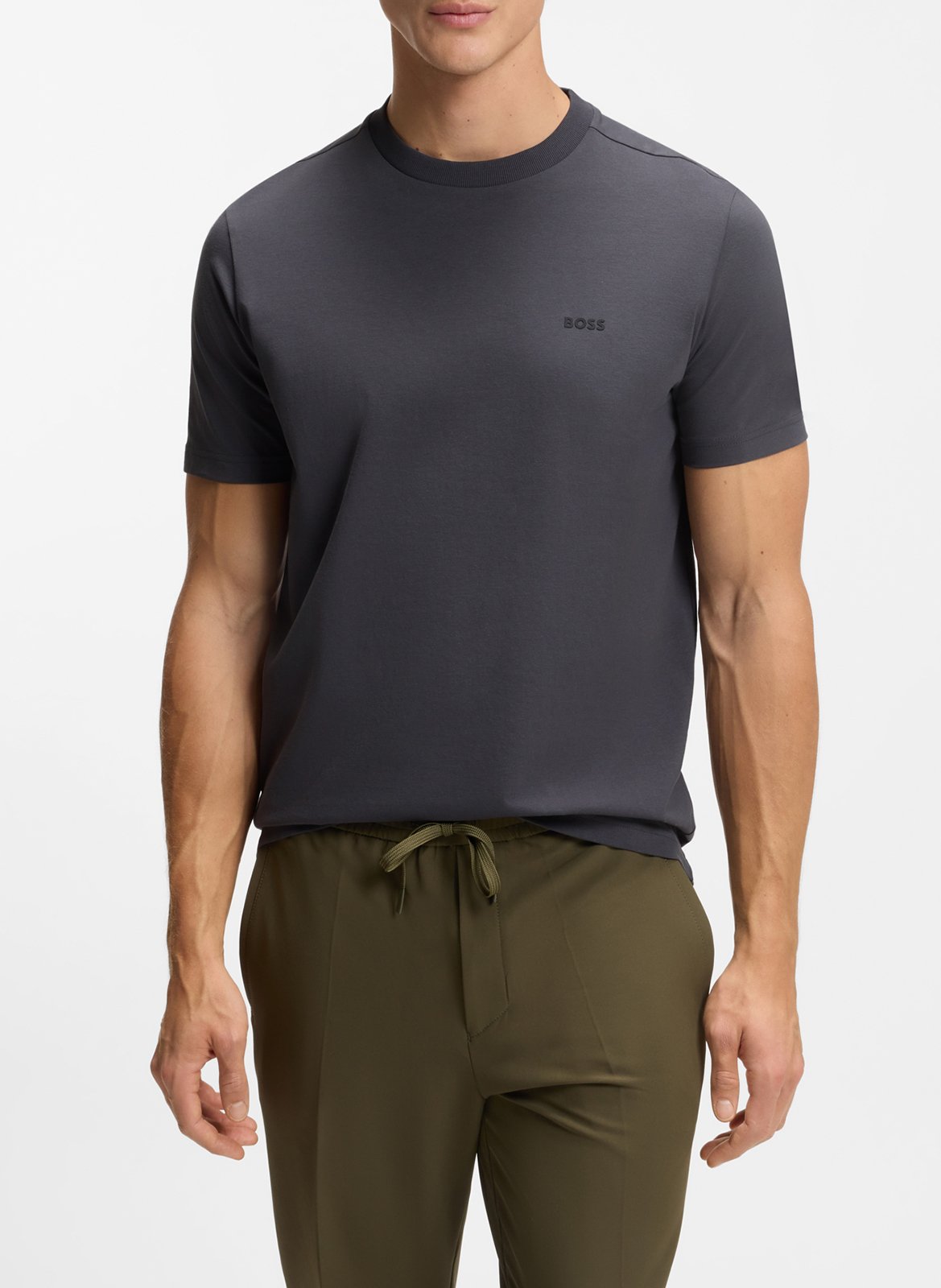 Tee-shirt col rond en coton mélangé BOSS