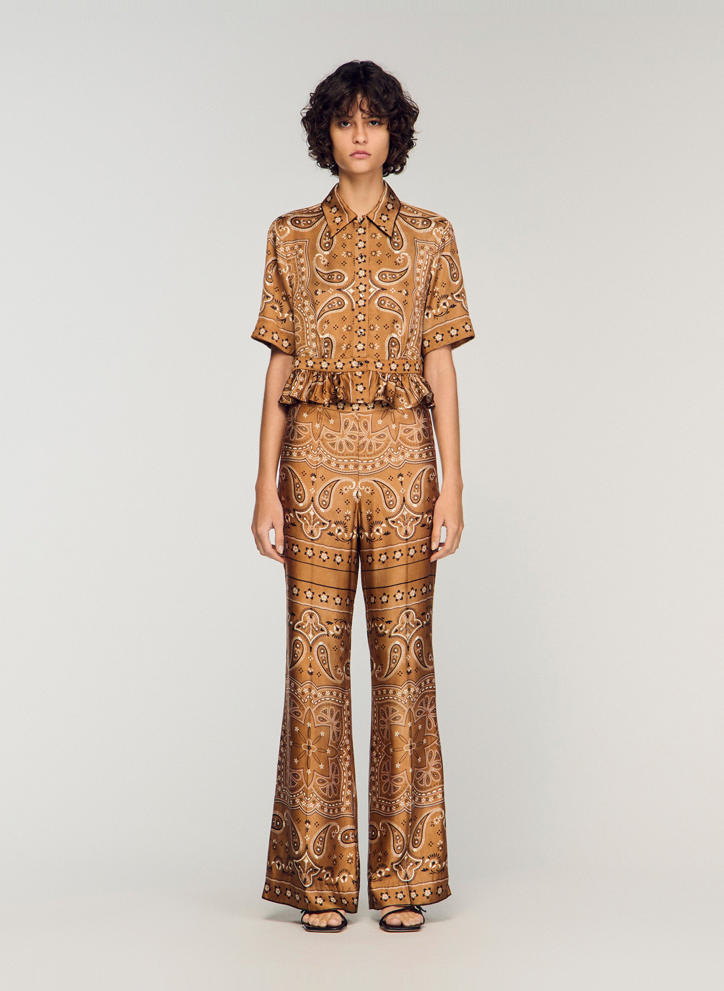 Overhemd met printkraag SANDRO Bruin