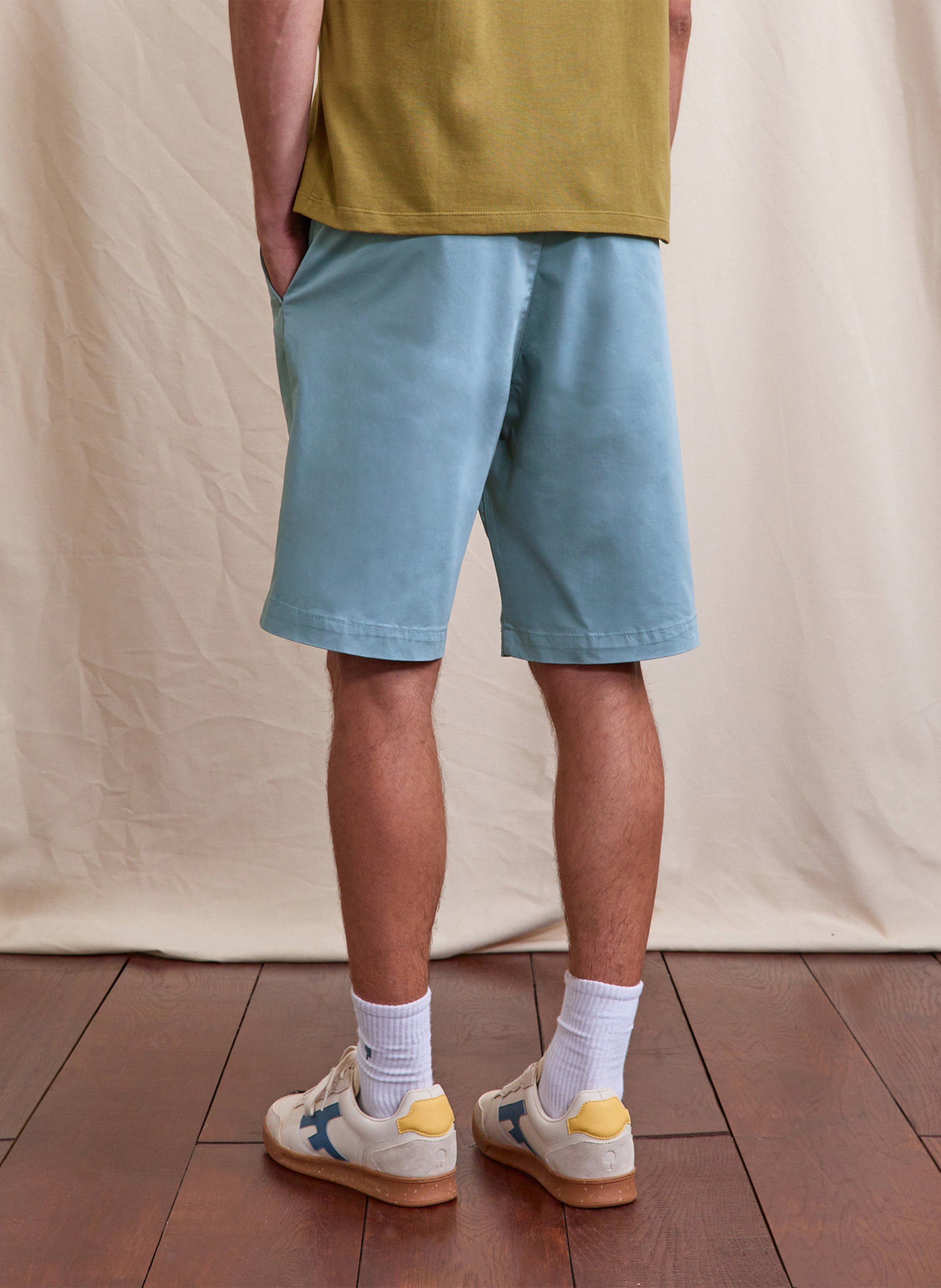 Short droit en coton mélangé FAGUO Gris