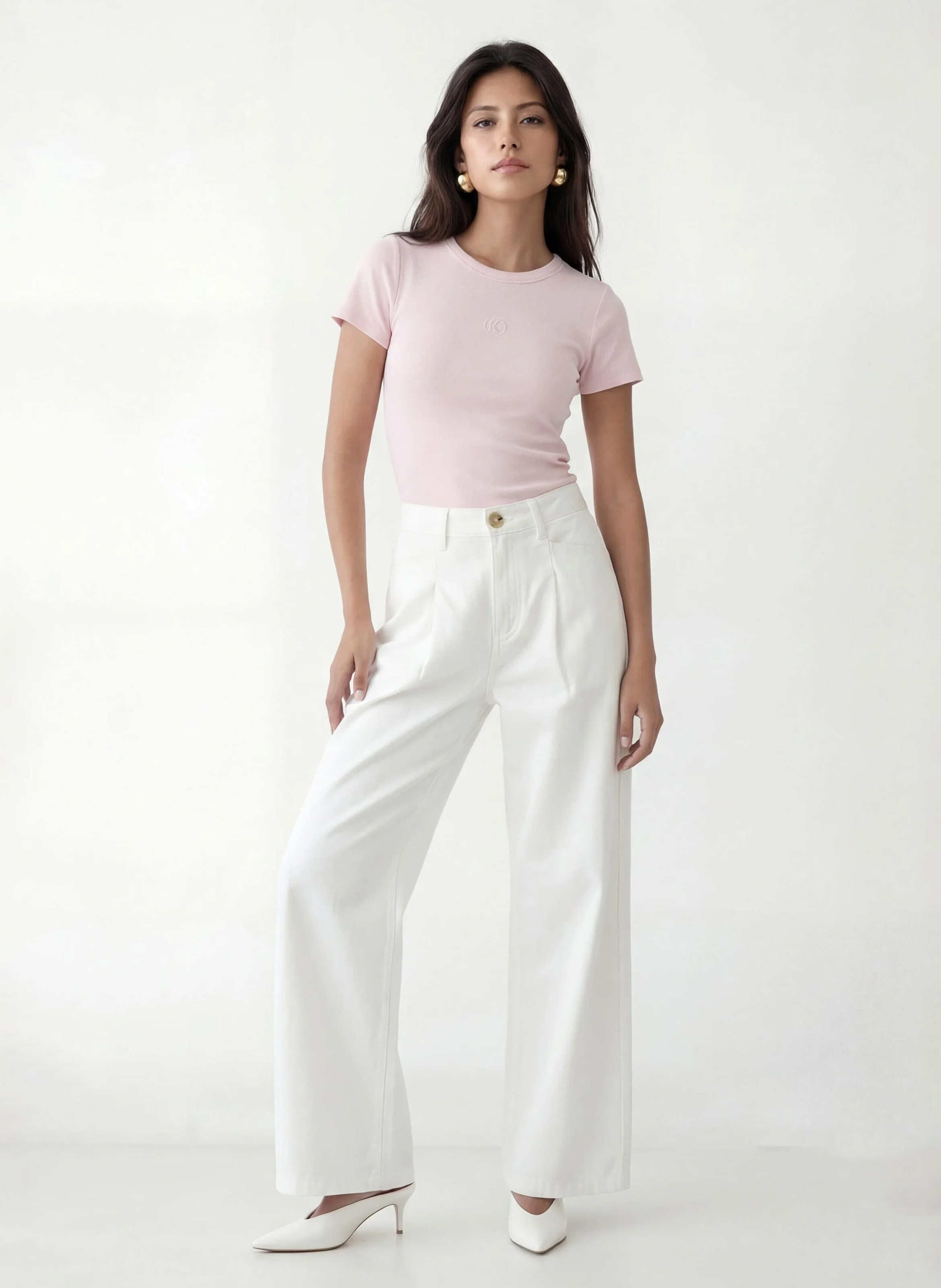 Jean large en coton mélangé KOOKAI Blanc