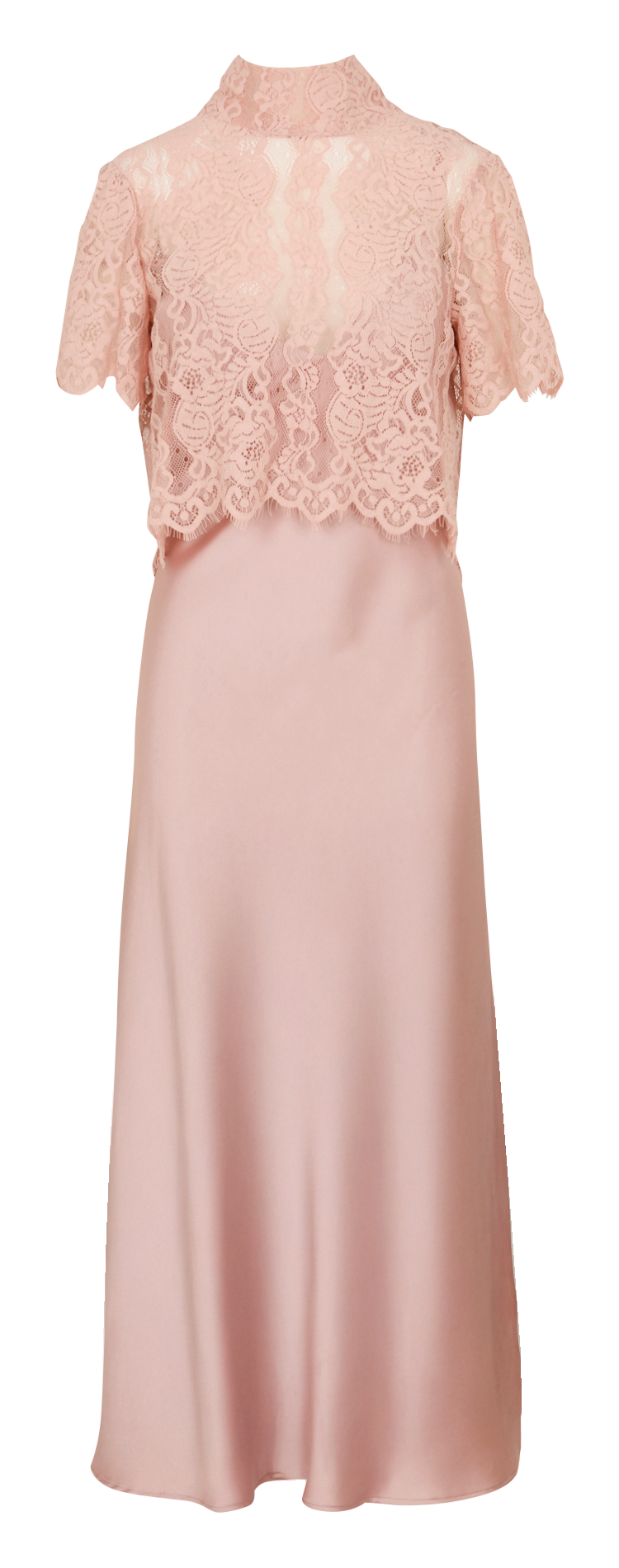 Lange, glanzende jurk IMPERIAL Roze