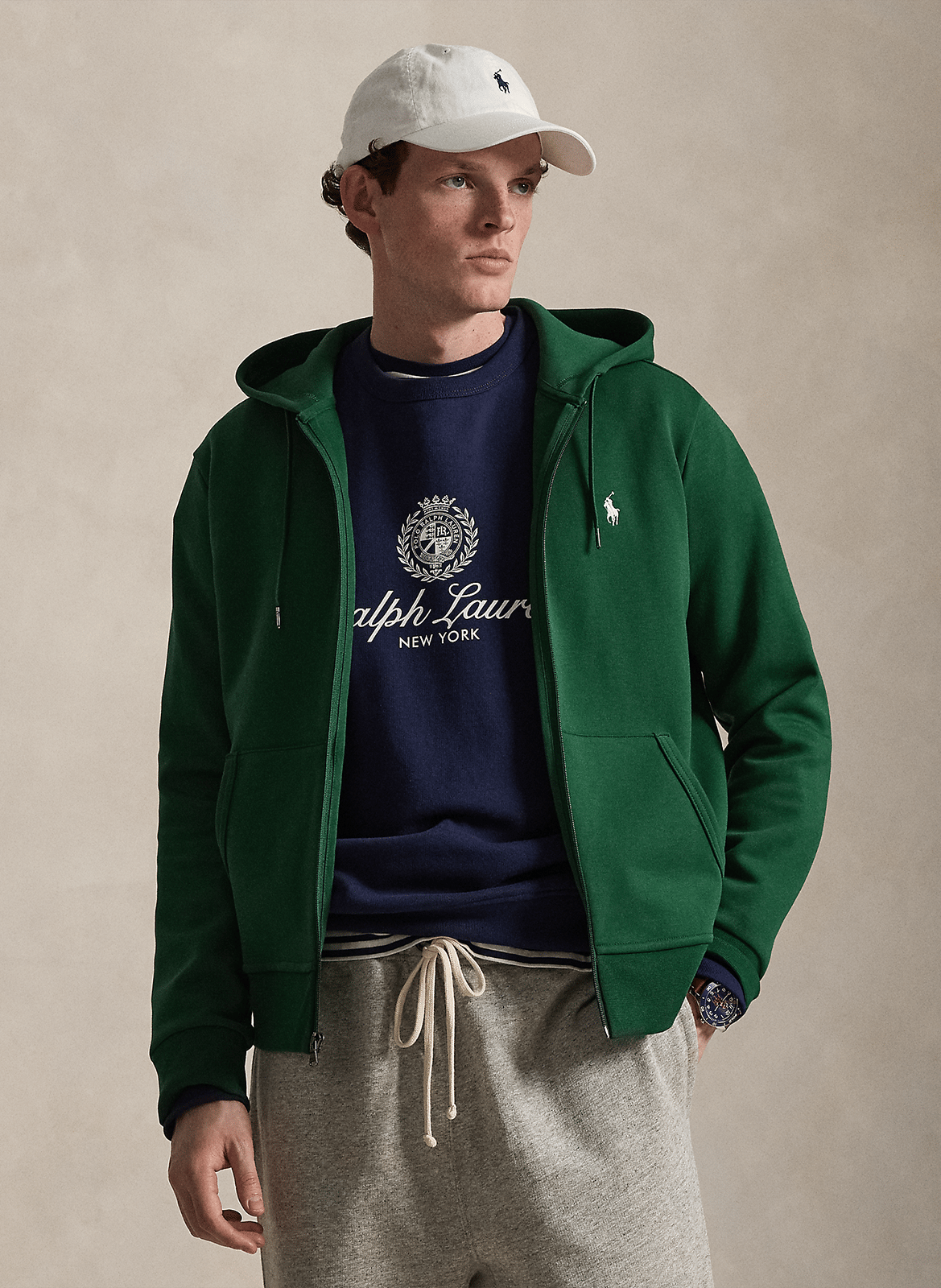 Sweat zippé à capuche en coton doux POLO RALPH LAUREN