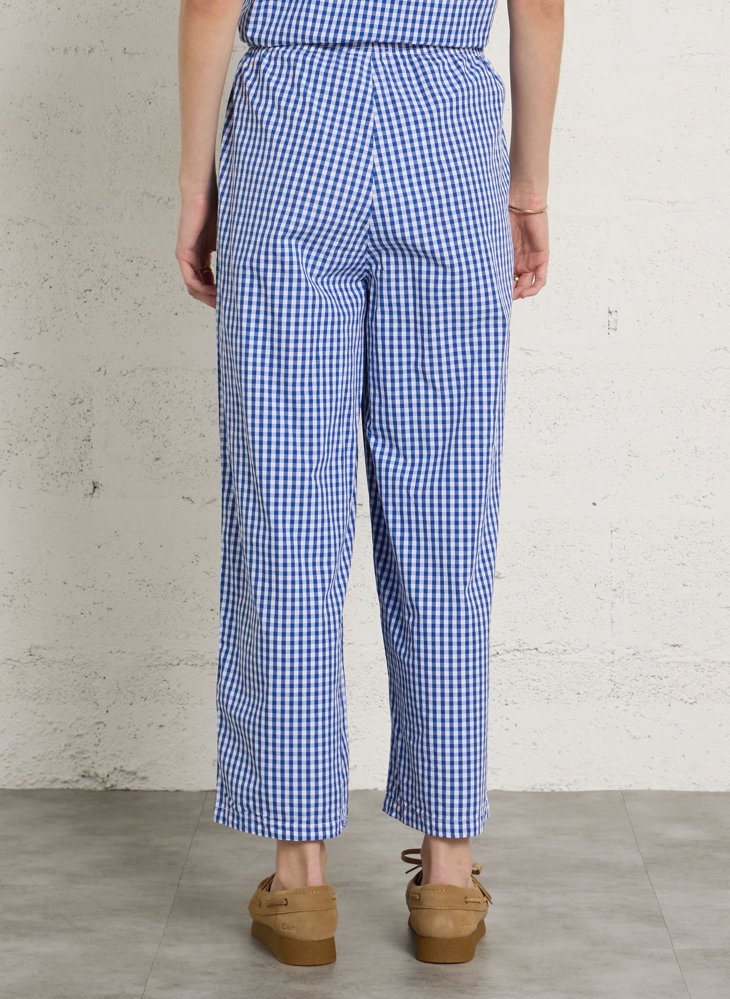 Pantalon large en coton imprimé AMERICAN VINTAGE Bleu