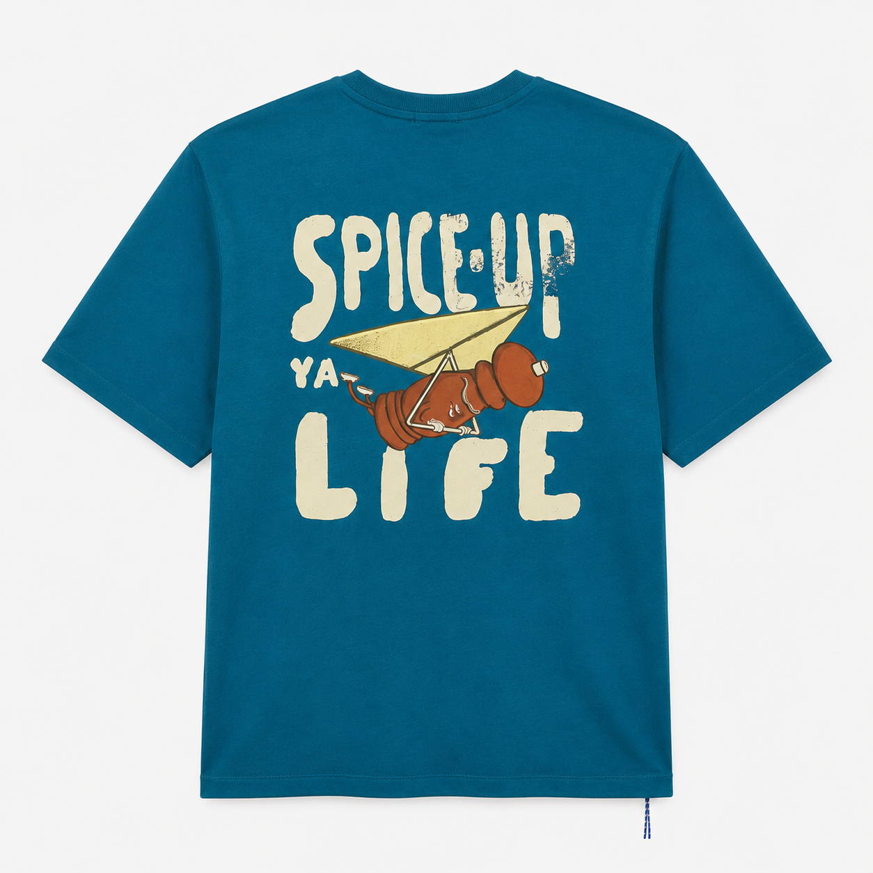 Short-sleeved oversized Thor Play t-shirt printed "Spice Up Ya Life" SERGE BLANCO Blue