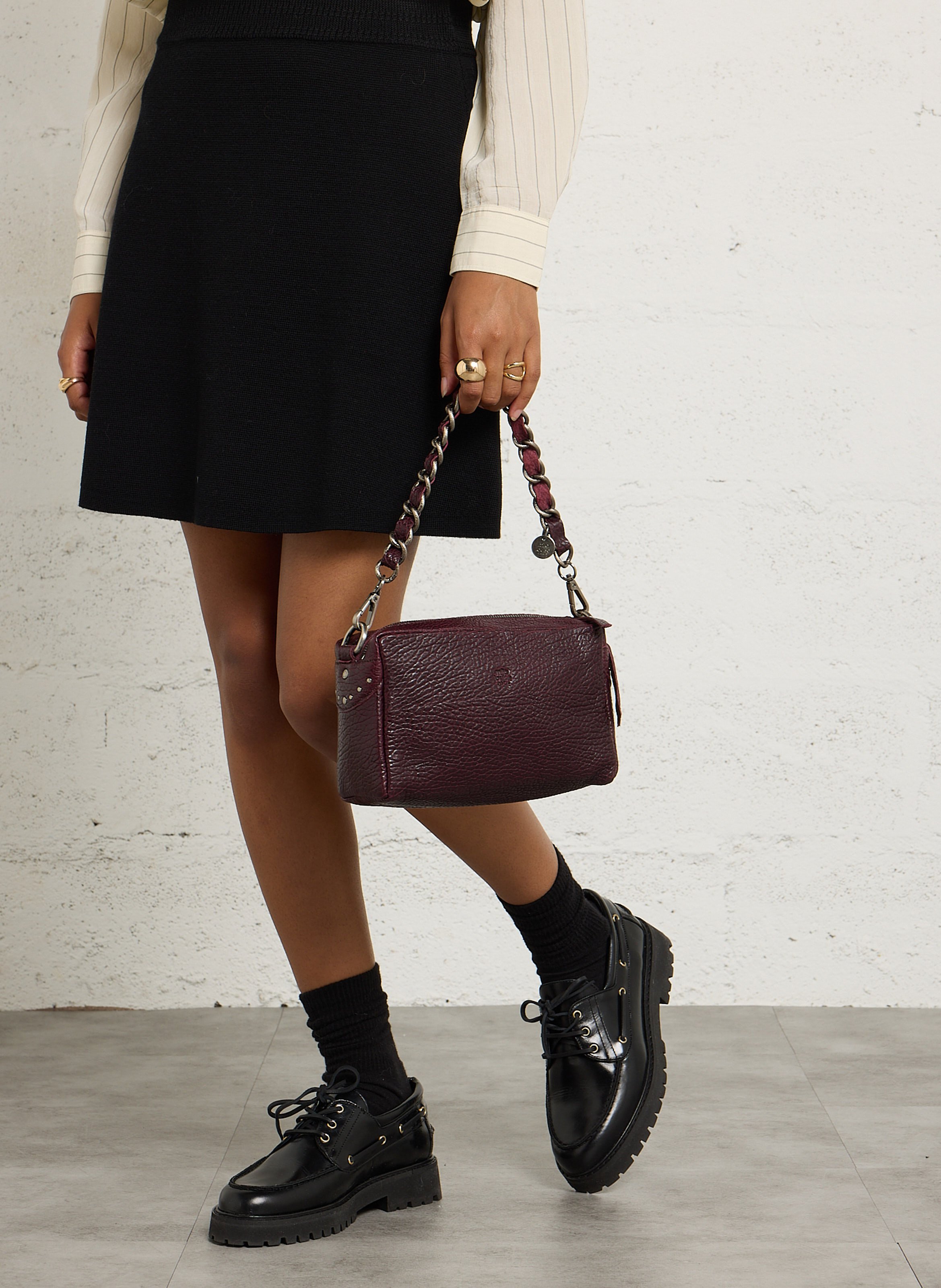 Sac bandoulière en cuir MILA LOUISE Rouge
