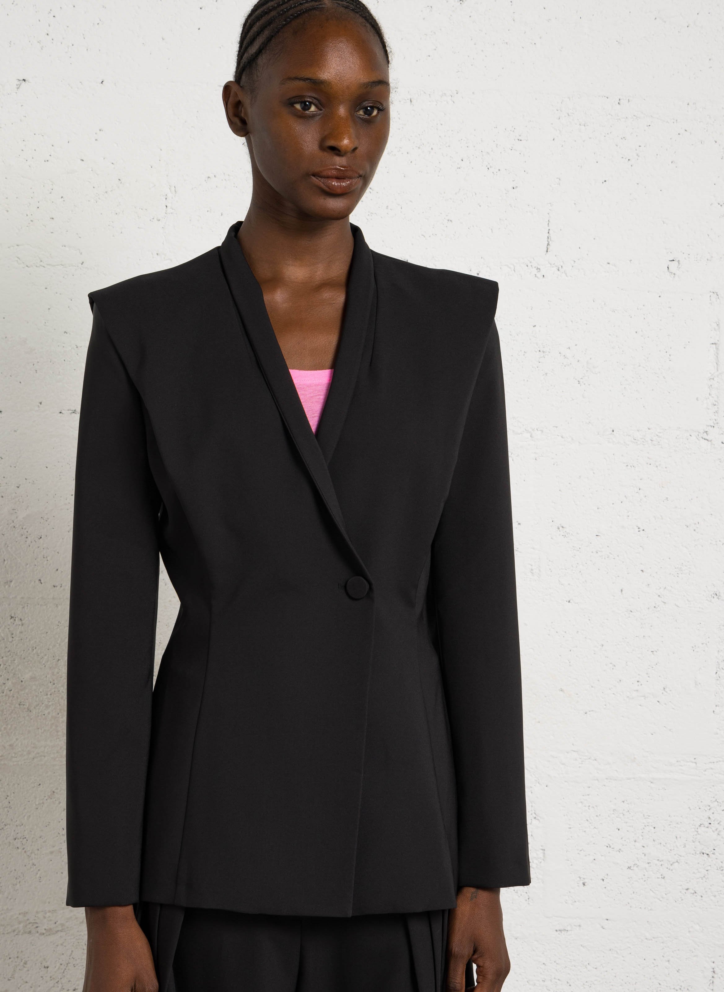 Straight shawl-collar jacket IMPERIAL Black