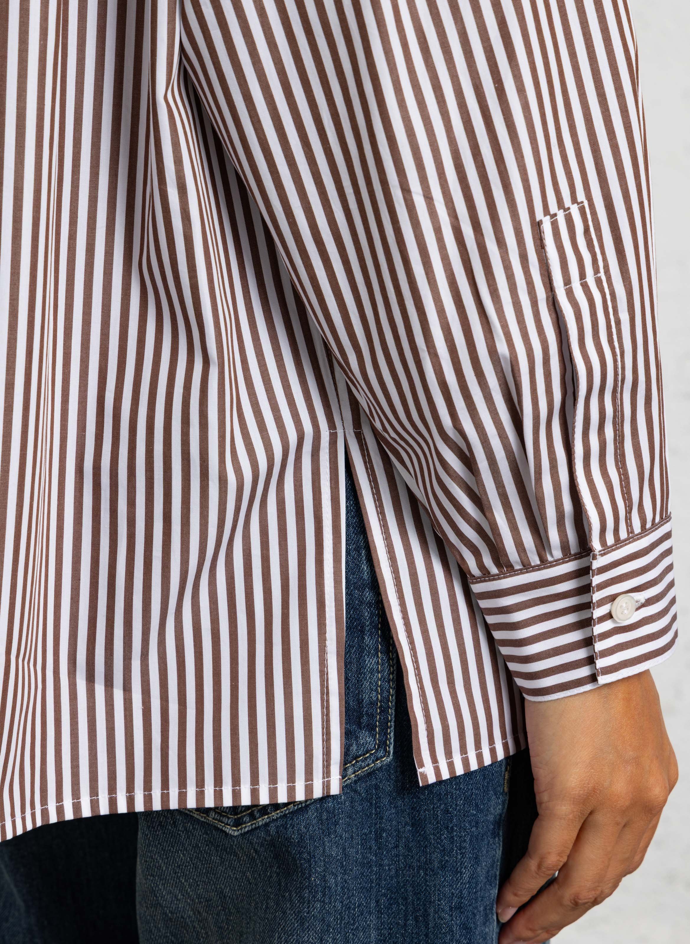 Chemise col classique en coton bio SUZIE WINKLE Marron