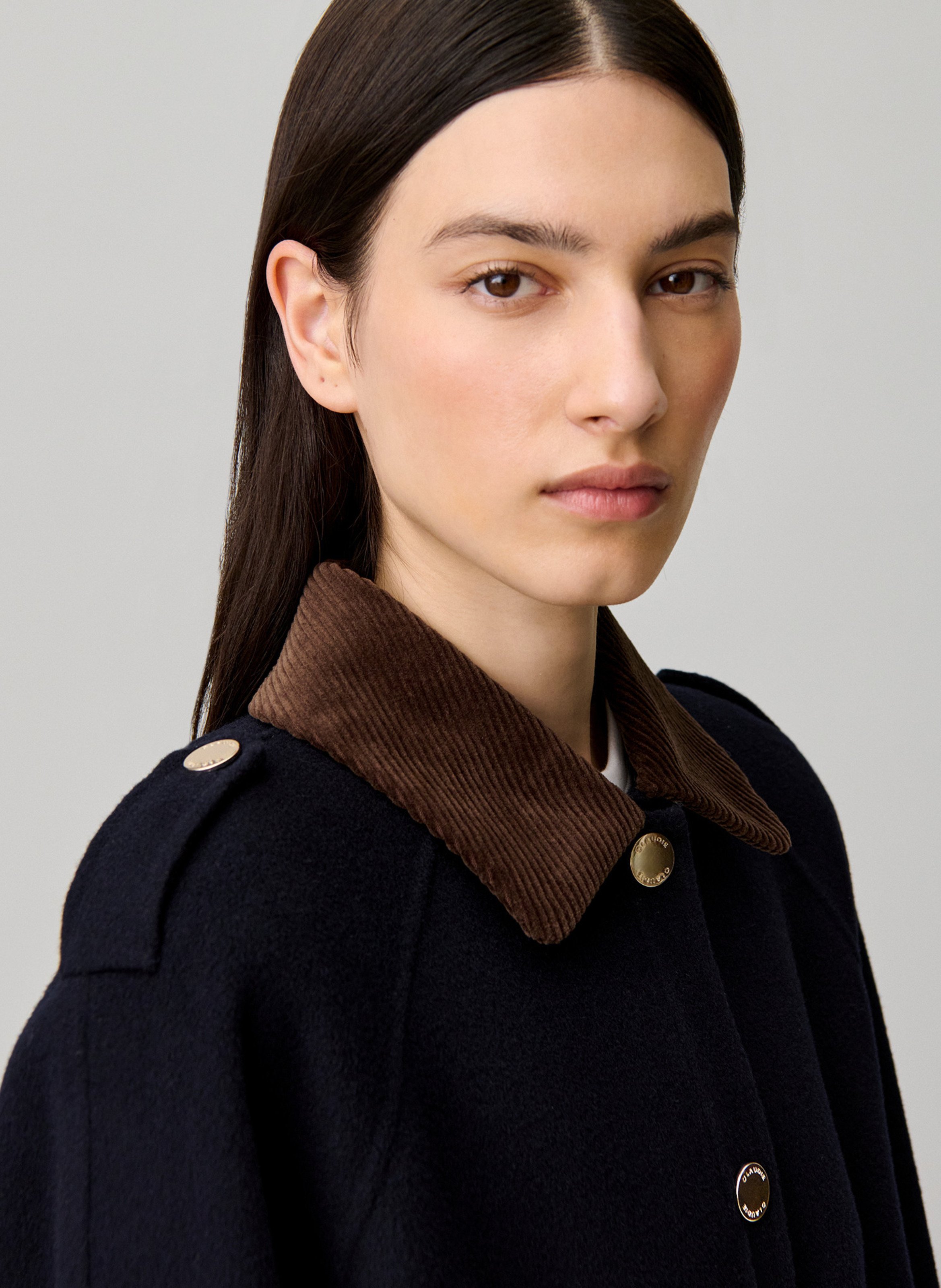 Veste droite en laine mélangée CLAUDIE PIERLOT Bleu