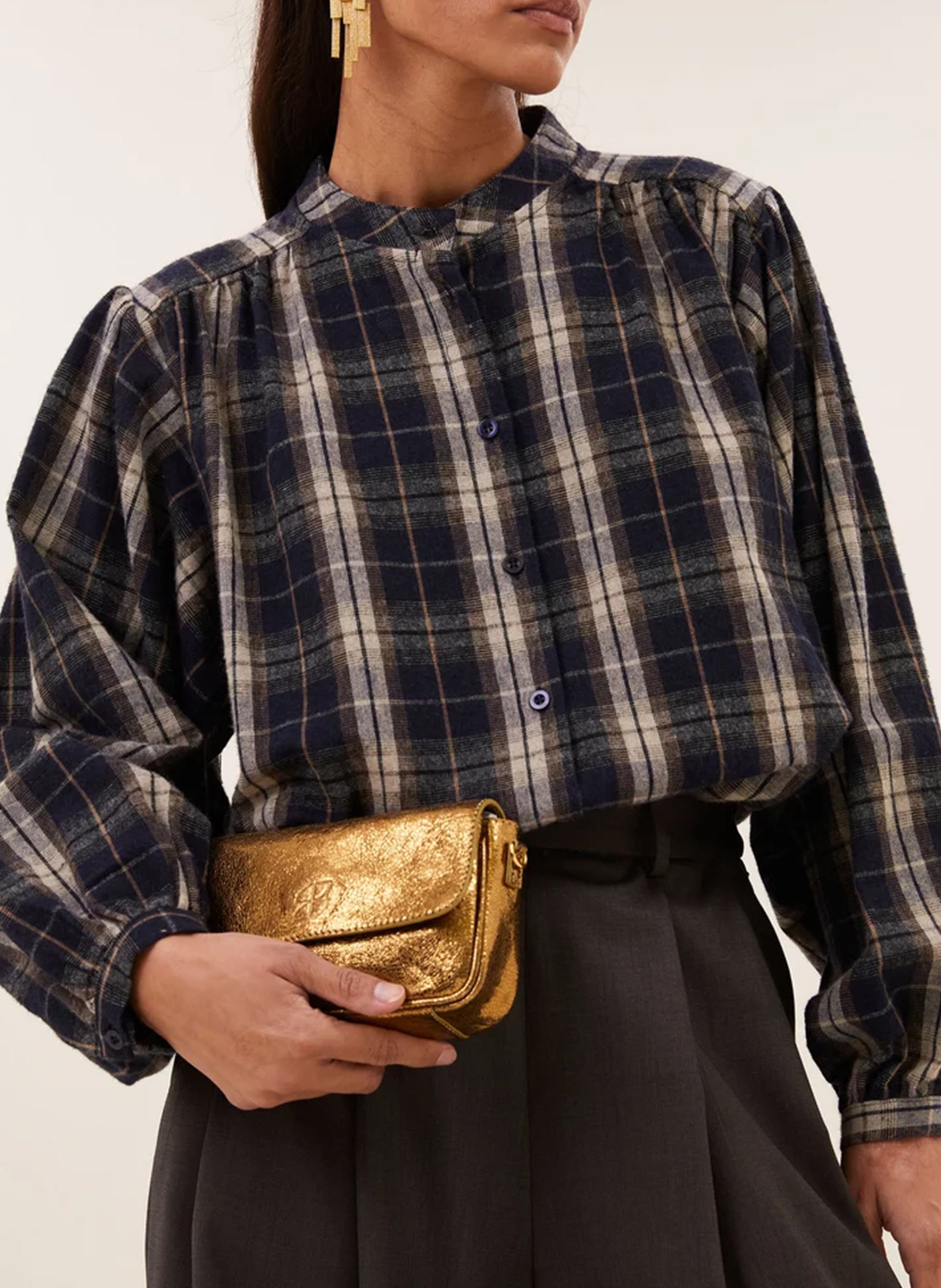 Chemise ample à carreaux BY BAR Blauw