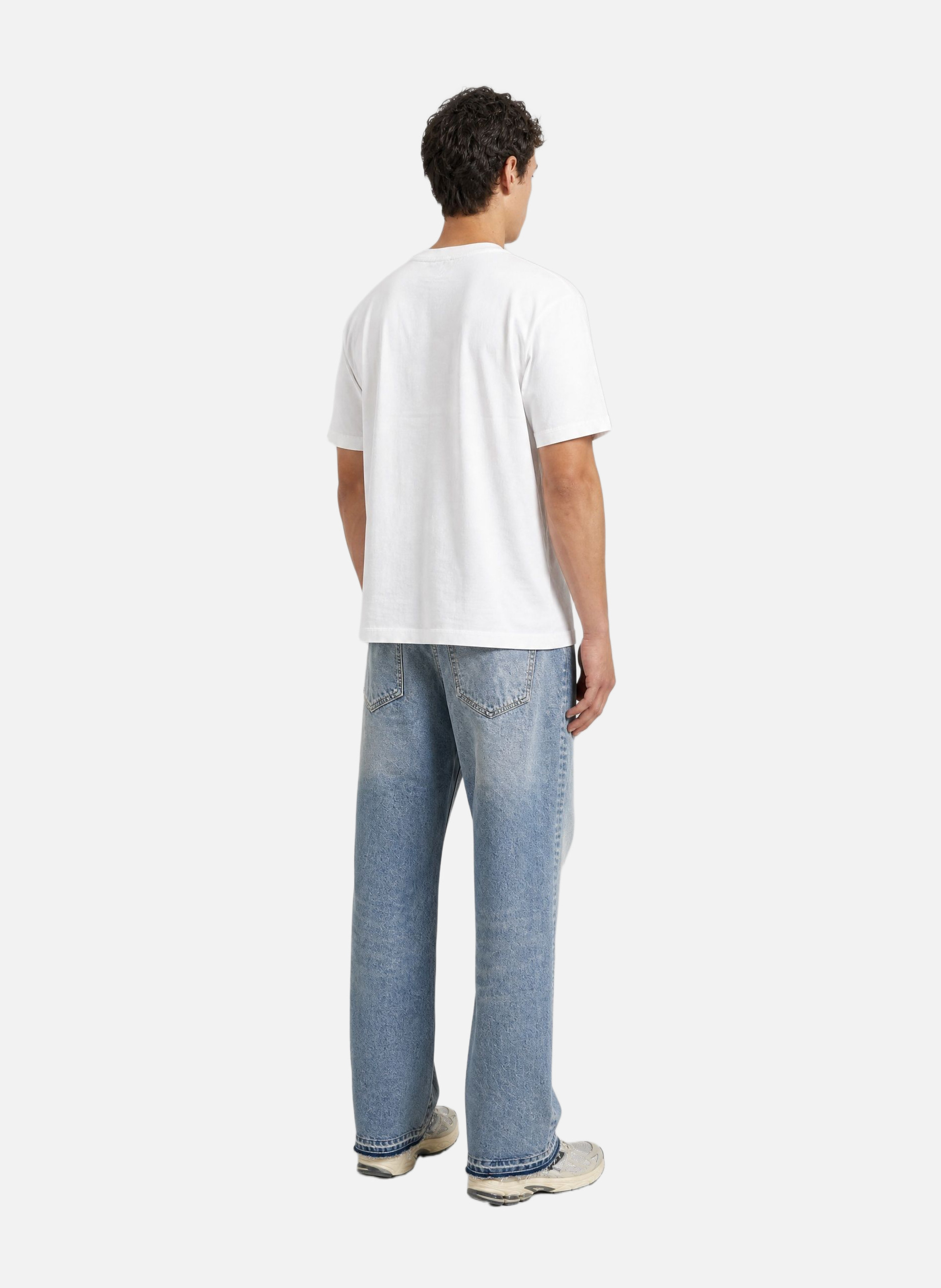 Denim heart patch flocked t-shirt THE KOOPLES White