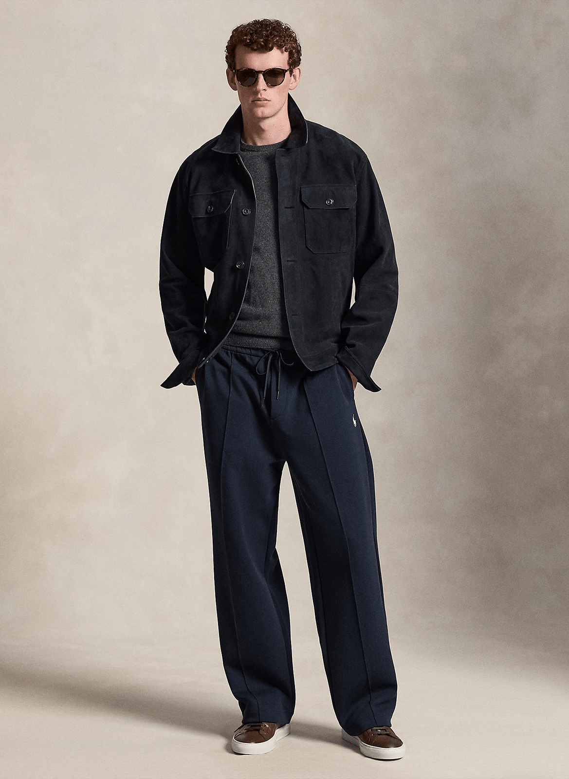 Jogging large droit uni POLO RALPH LAUREN Bleu