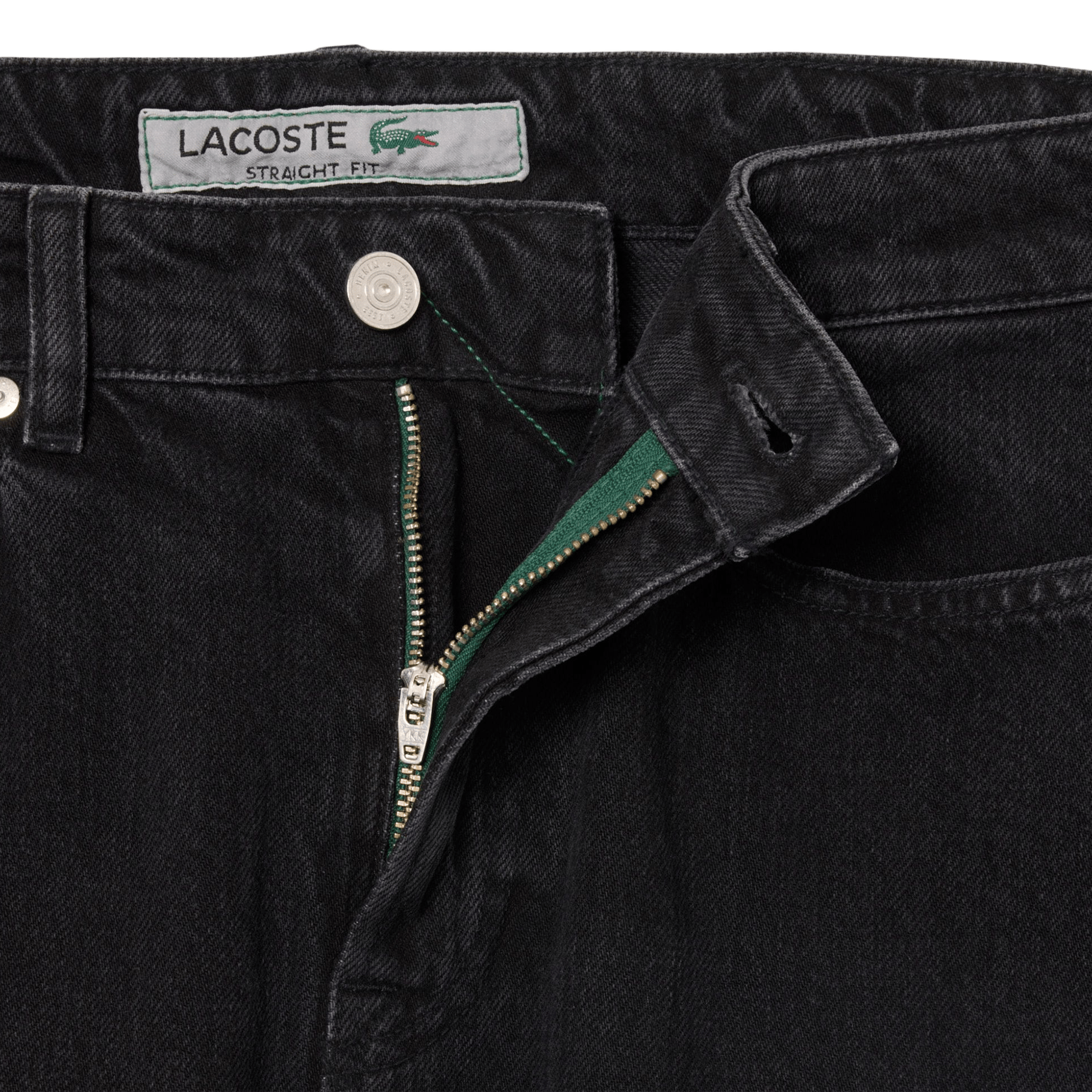 Jean droit en coton LACOSTE Black