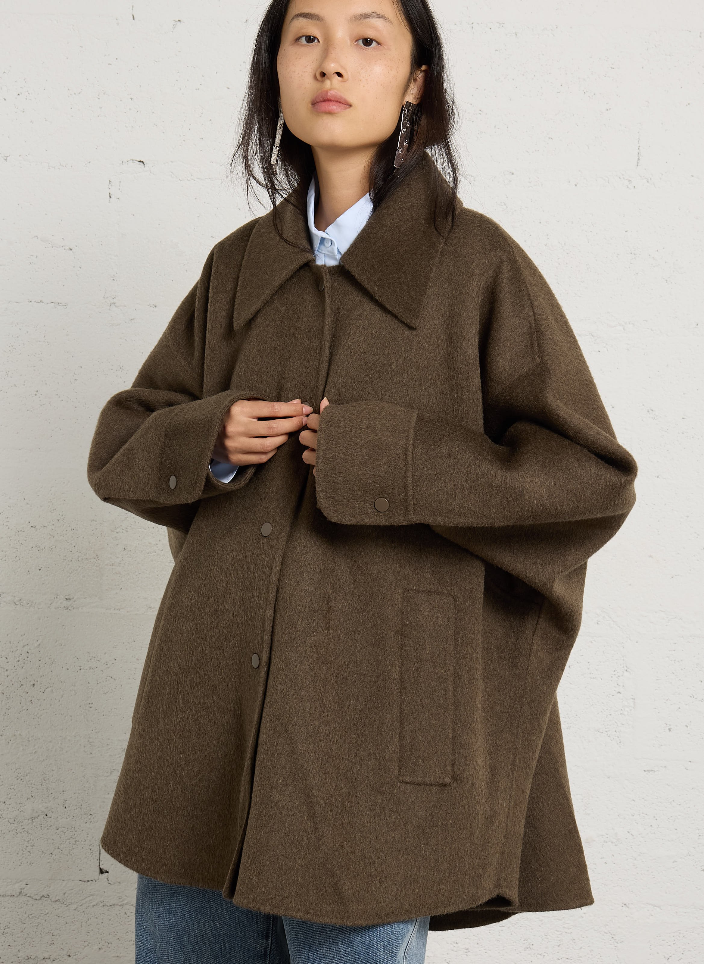 Blouson oversize en laine MARGAUX LONNBERG Kaki