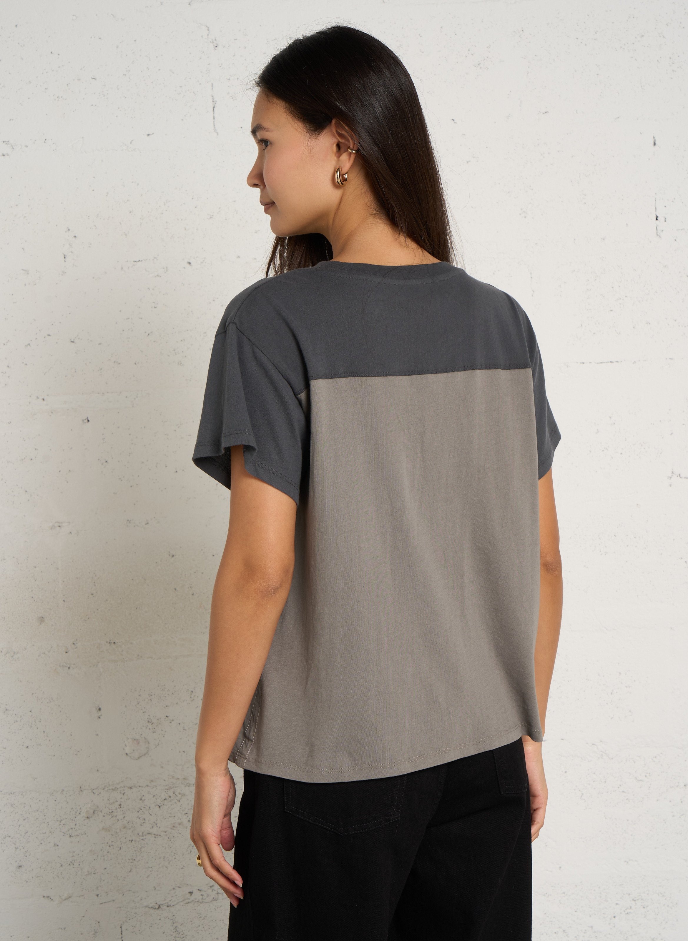 Tee-shirt imprimé en coton bio LEON & HARPER Gris