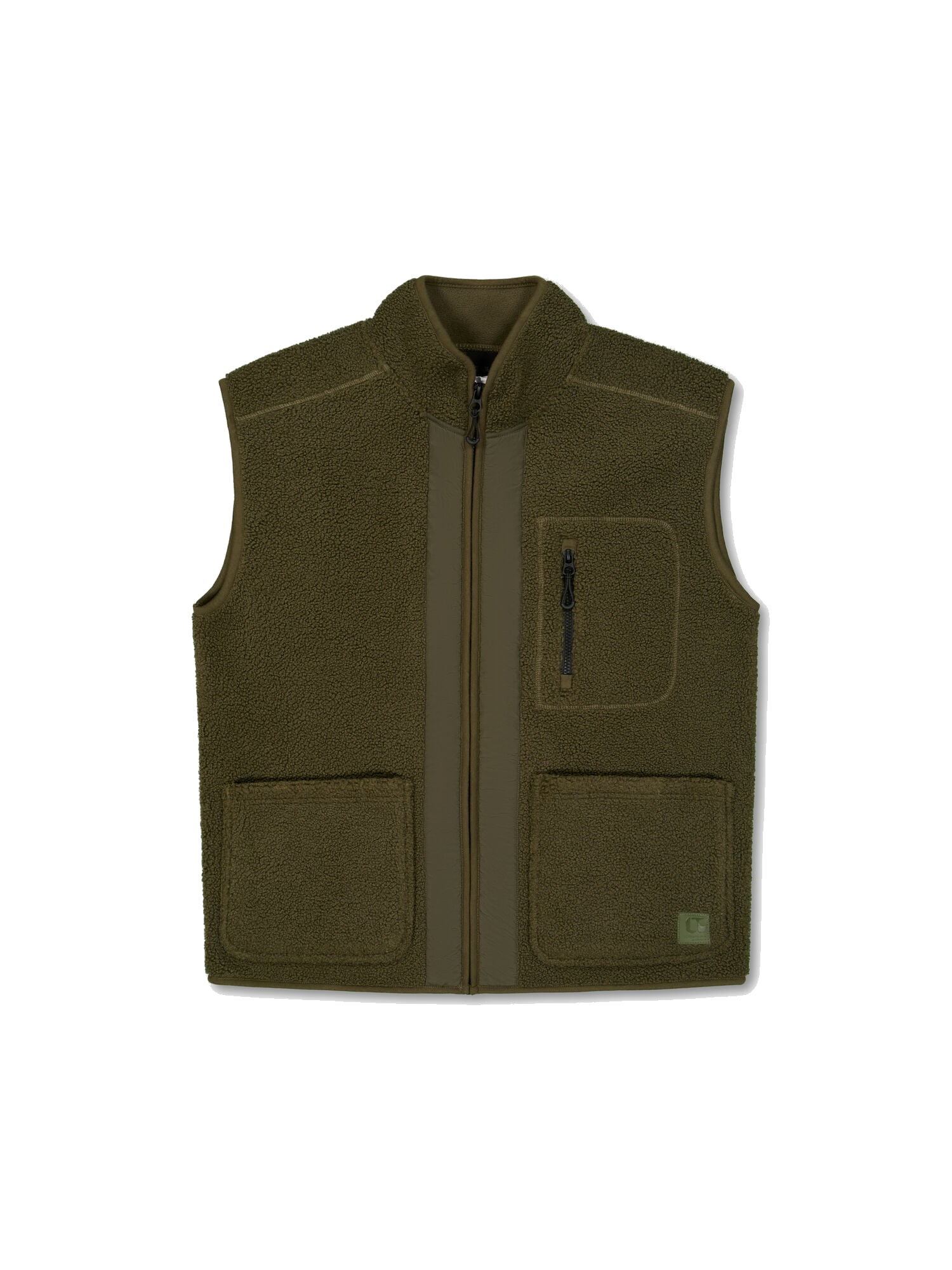 Zip-up high-neck sleeveless jacket LE TEMPS DES CERISES Khaki