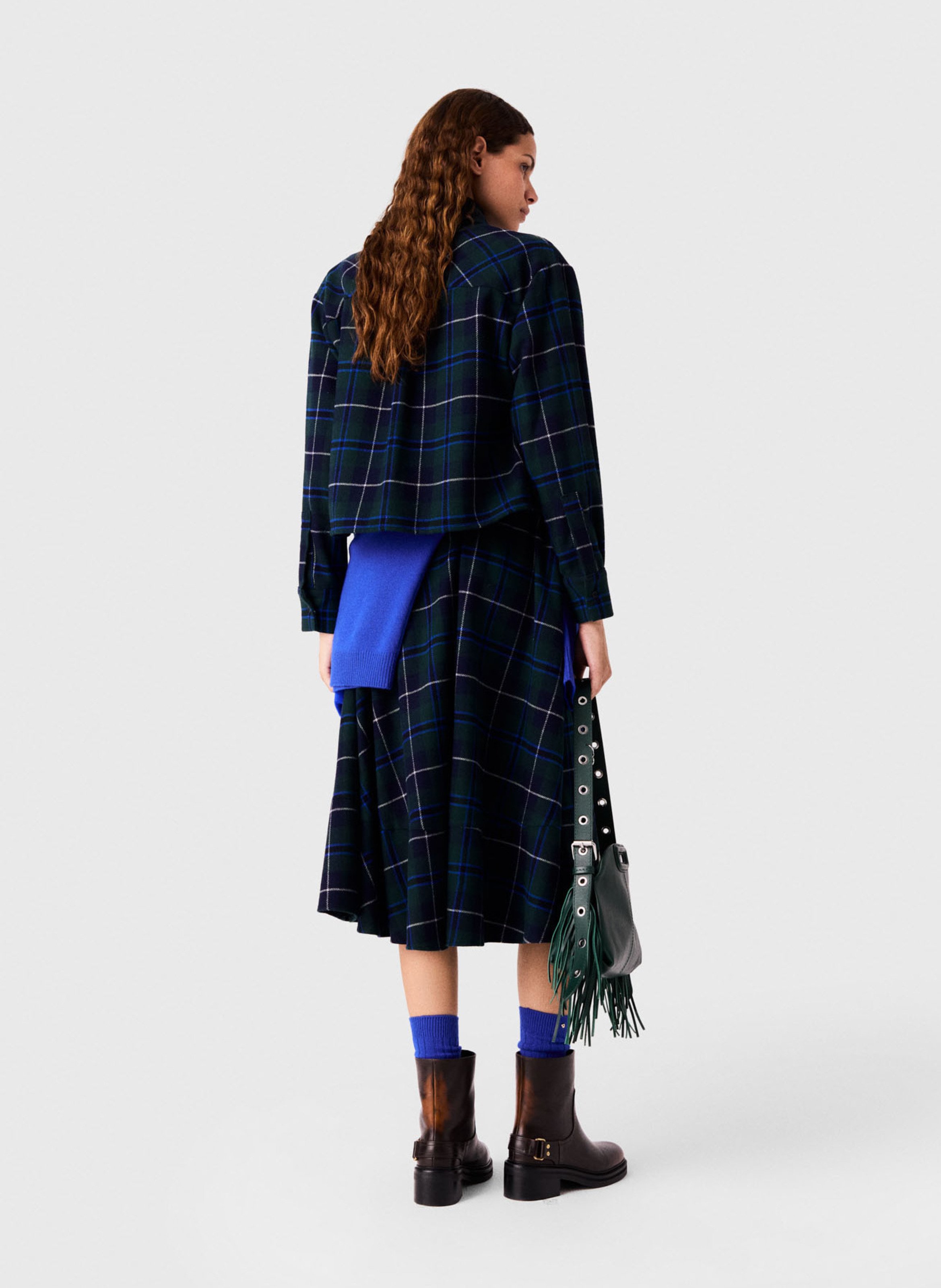 Checked shirt with classic collar MAJE Green