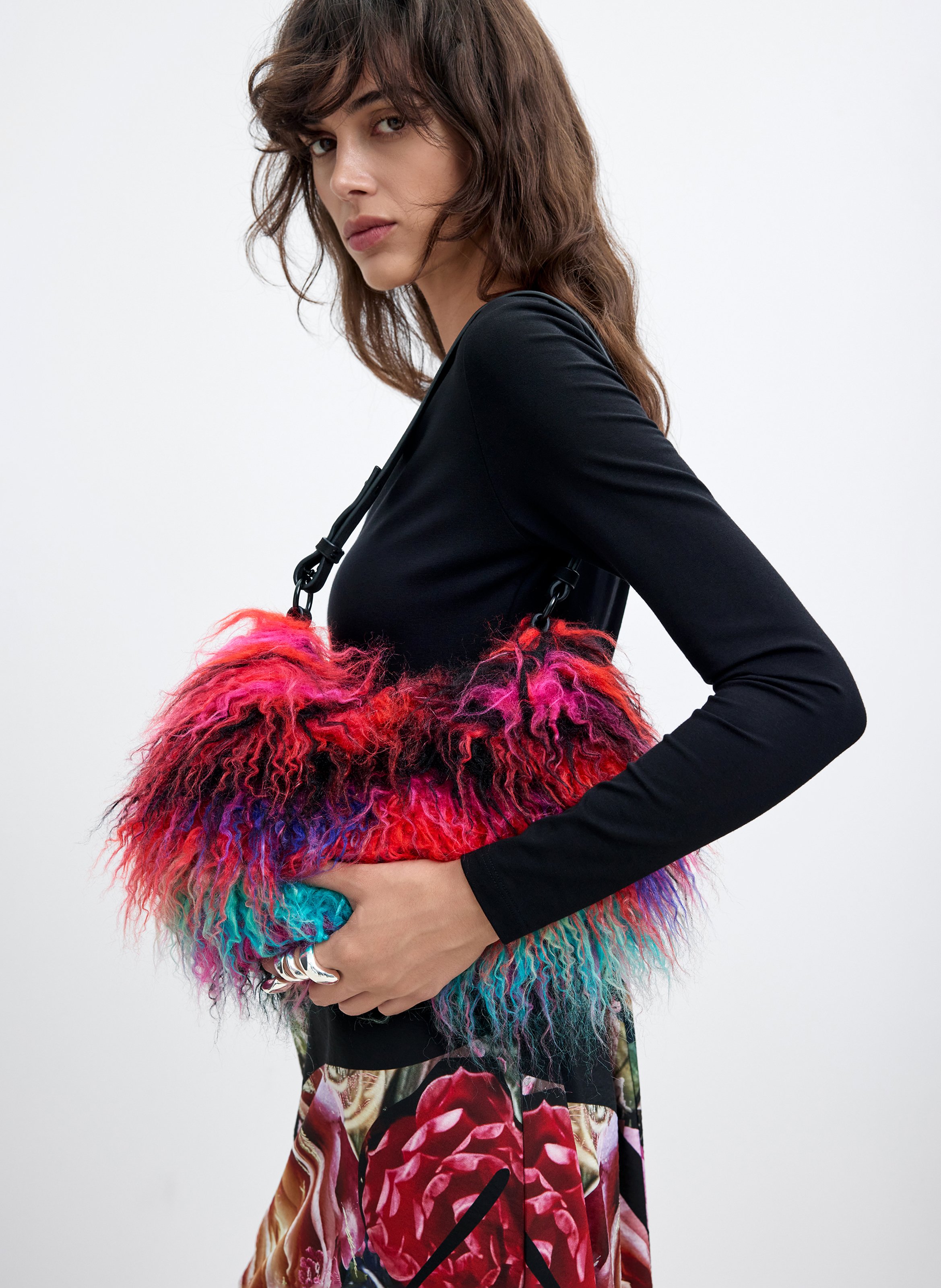 Sac effet fourrure imprimé DESIGUAL Multicolore