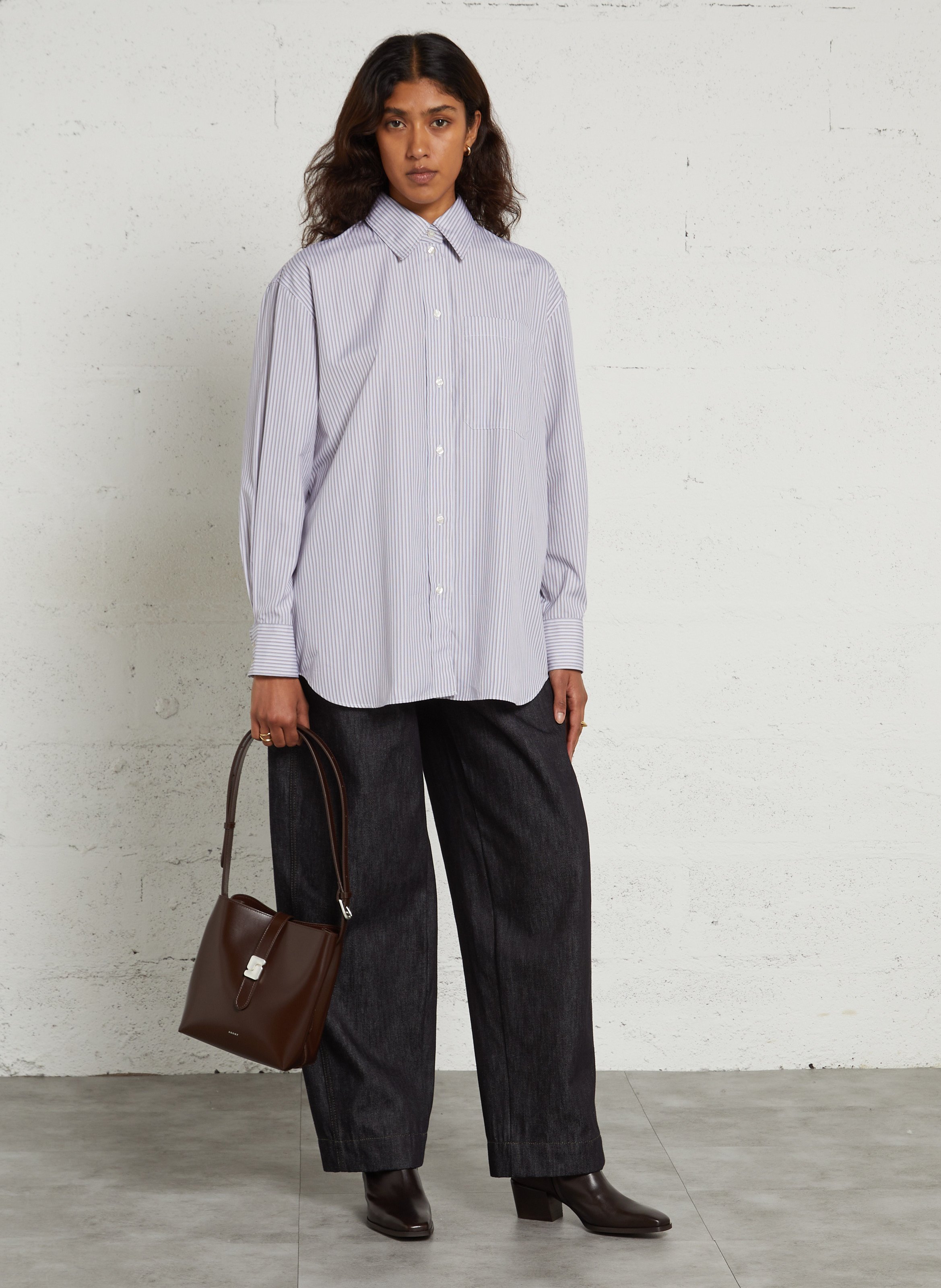 Oversized cotton shirt SOEUR Blue