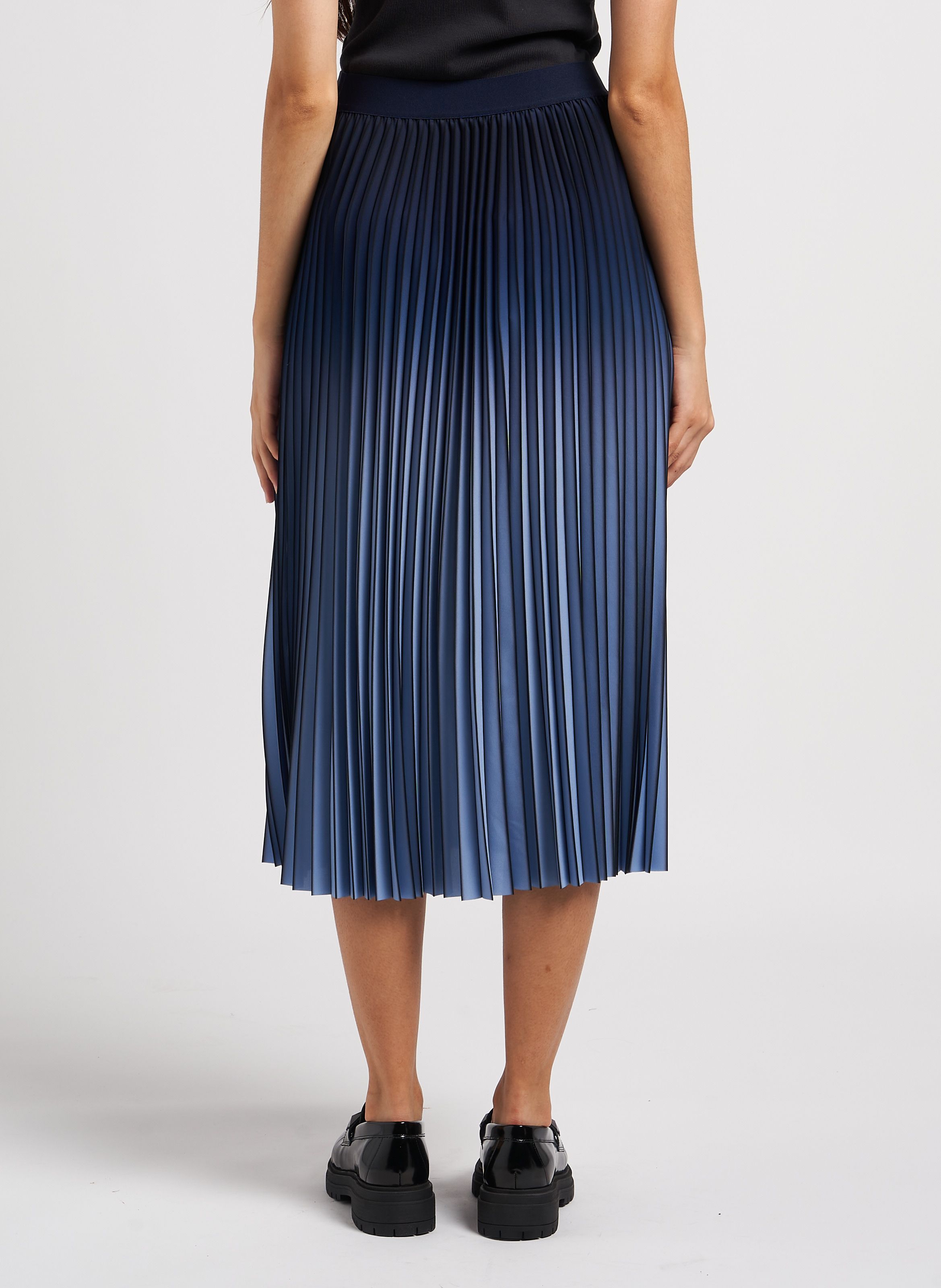 Blue Pleated midi skirt