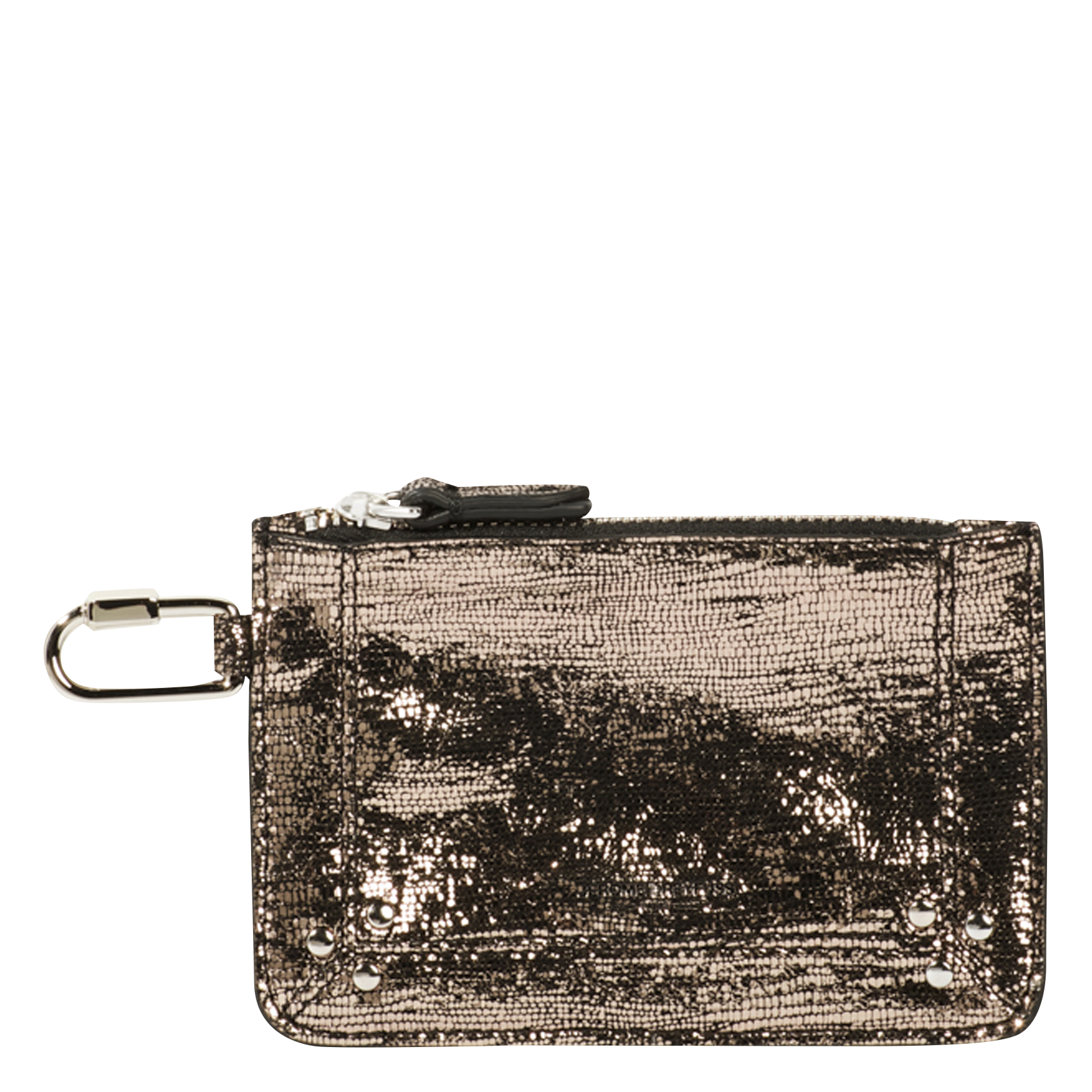 Pochette zippée en cuir de chèvre JEROME DREYFUSS Argent