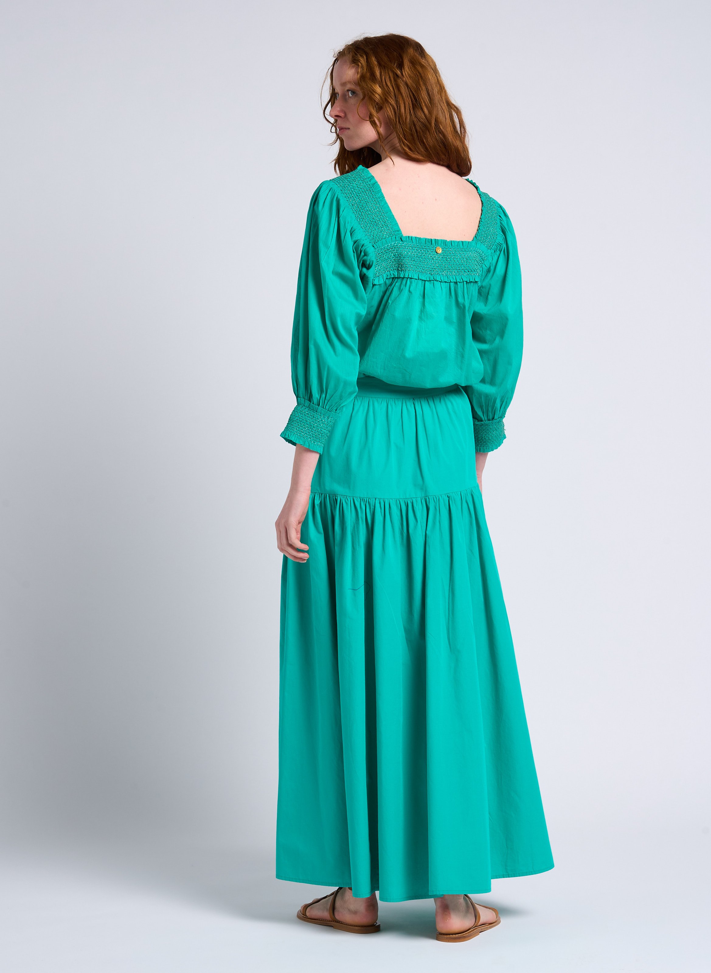 Ausgestellter Maxirock aus Baumwolle ANTIK BATIK Blau