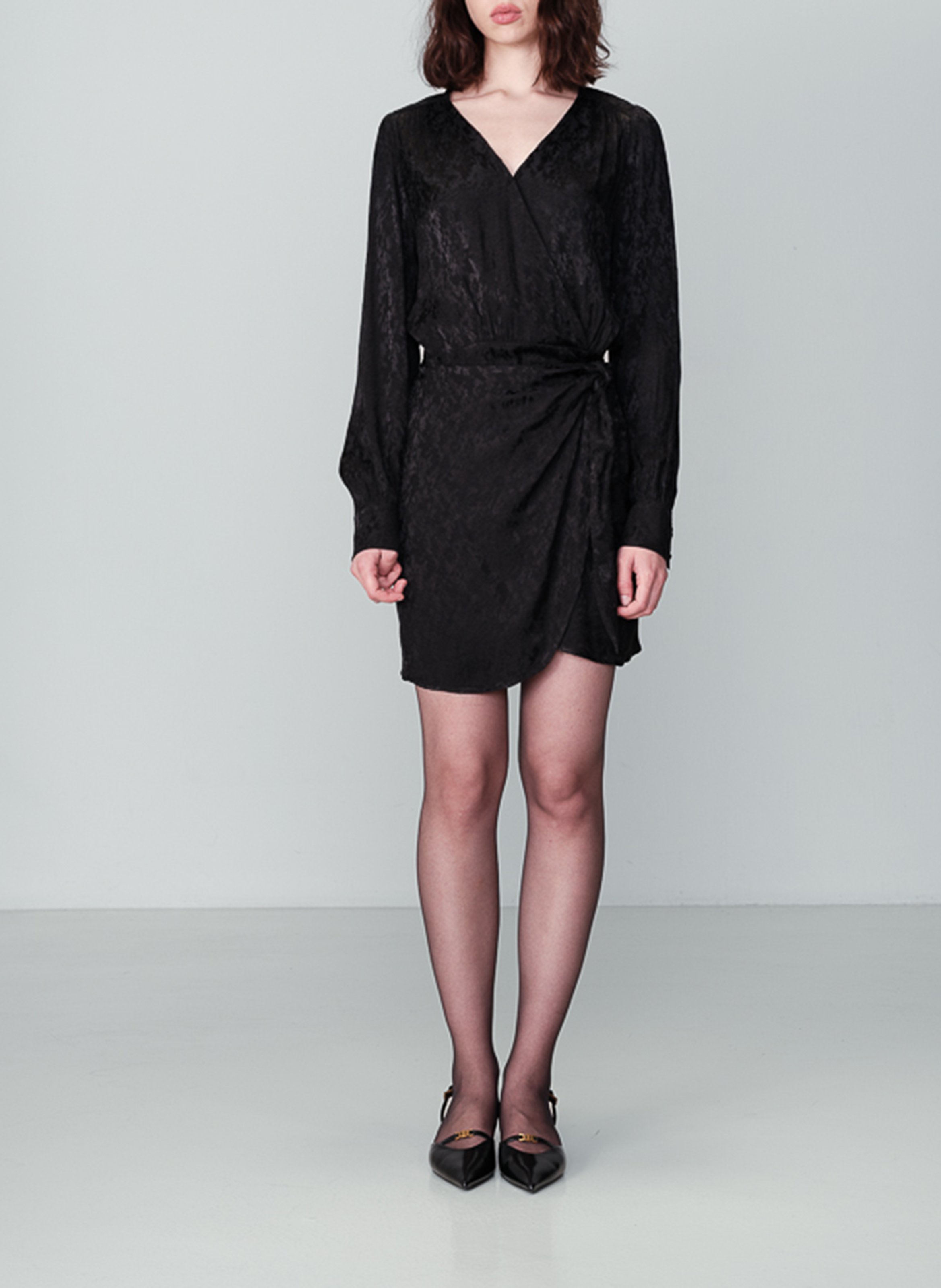 Robe courte cache-coeur GRACE ET MILA Noir