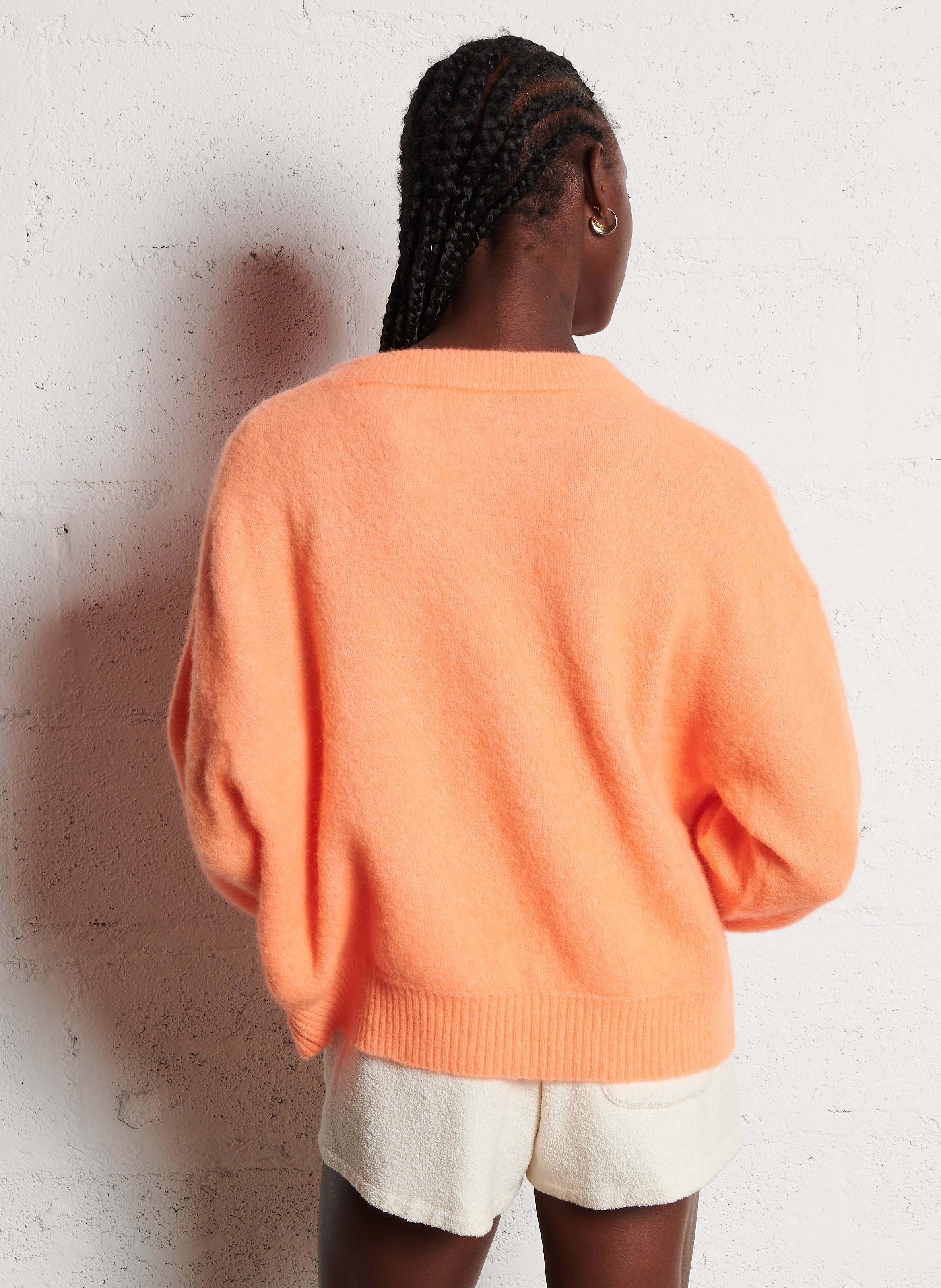 Loose-fit round-neck wool sweater AMERICAN VINTAGE Orange