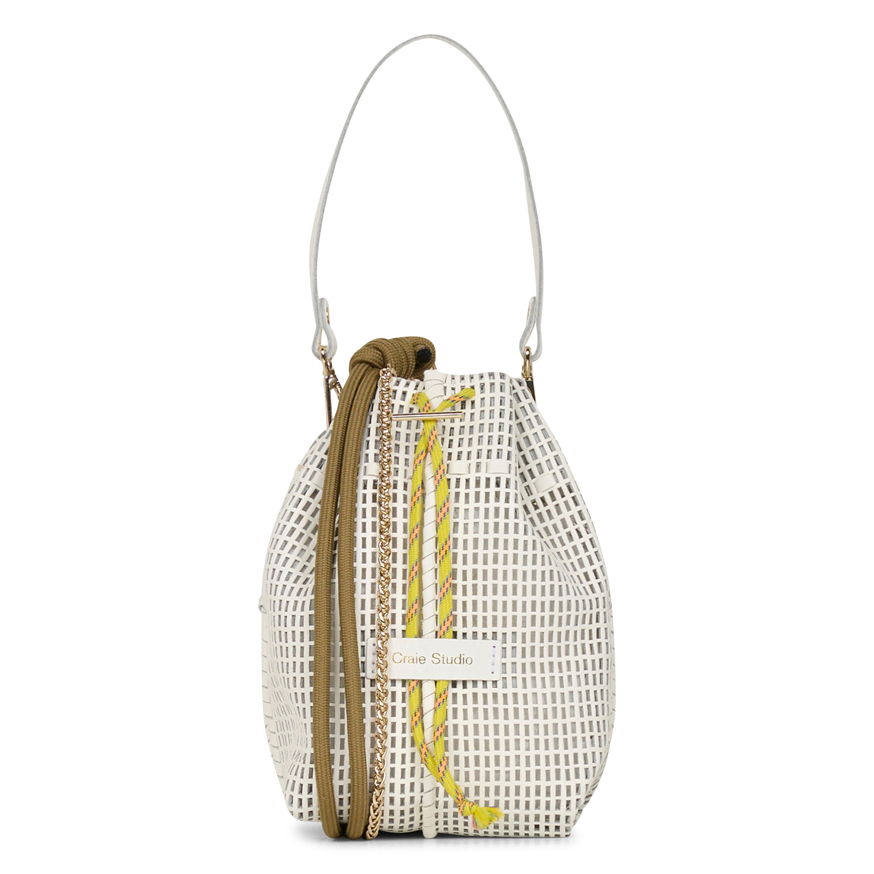 Sac bourse en cuir ajouré Bibi Blanc Craie Femme BIBI Place