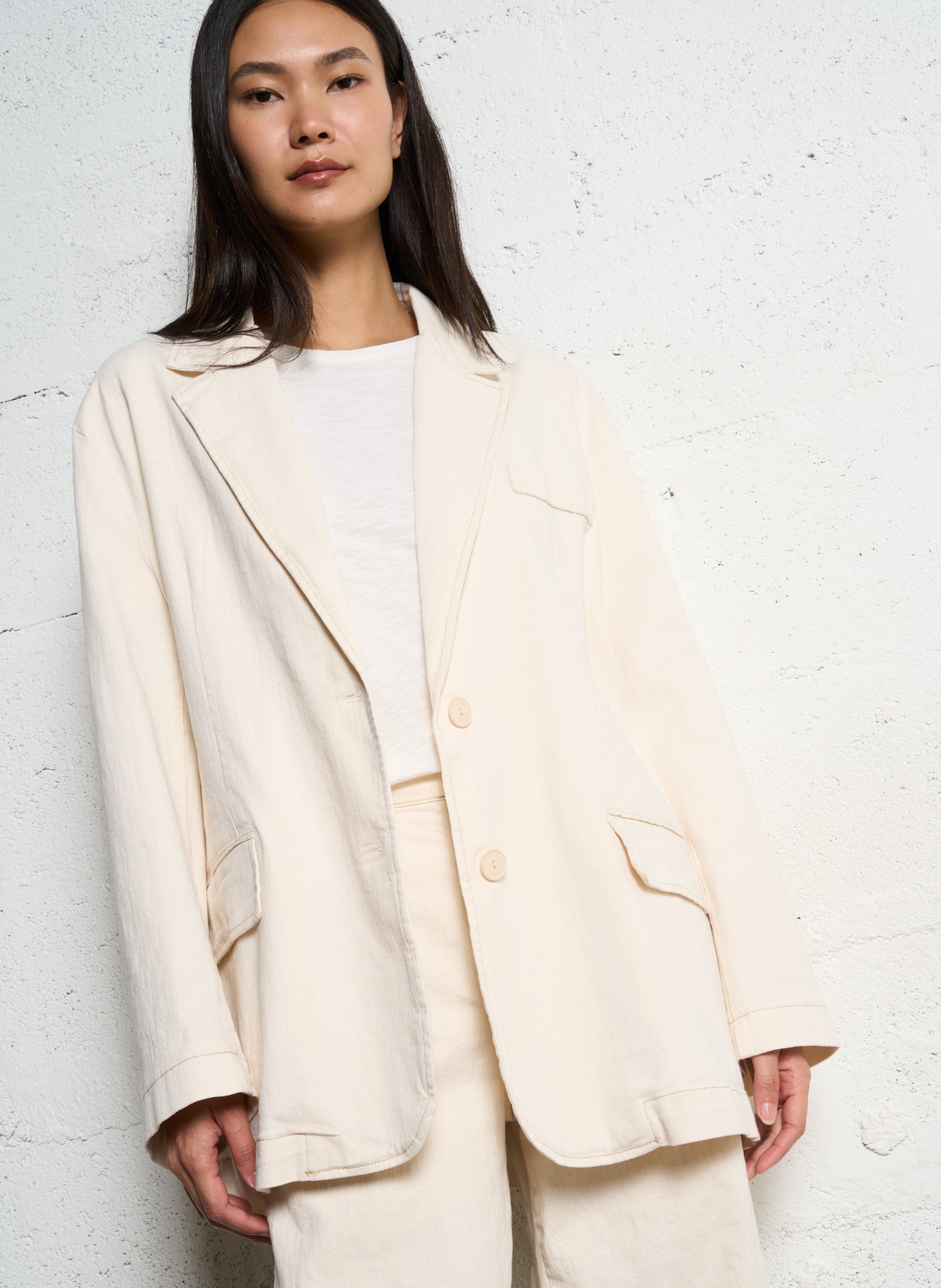 Oversize-Jacke aus Baumwollmischung PLEASE Beige
