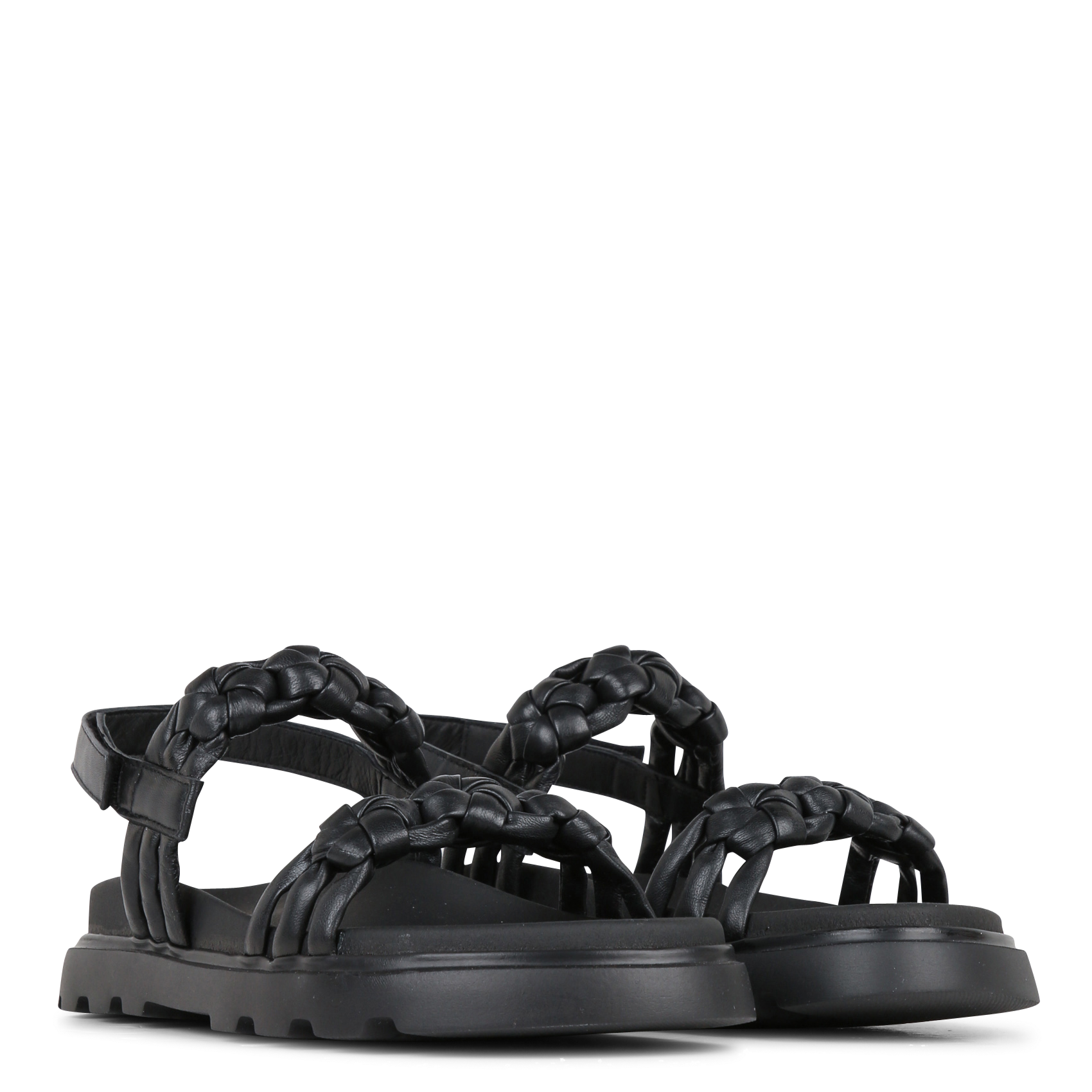 Sandales plates en cuir KOSMA MENORCA Noir