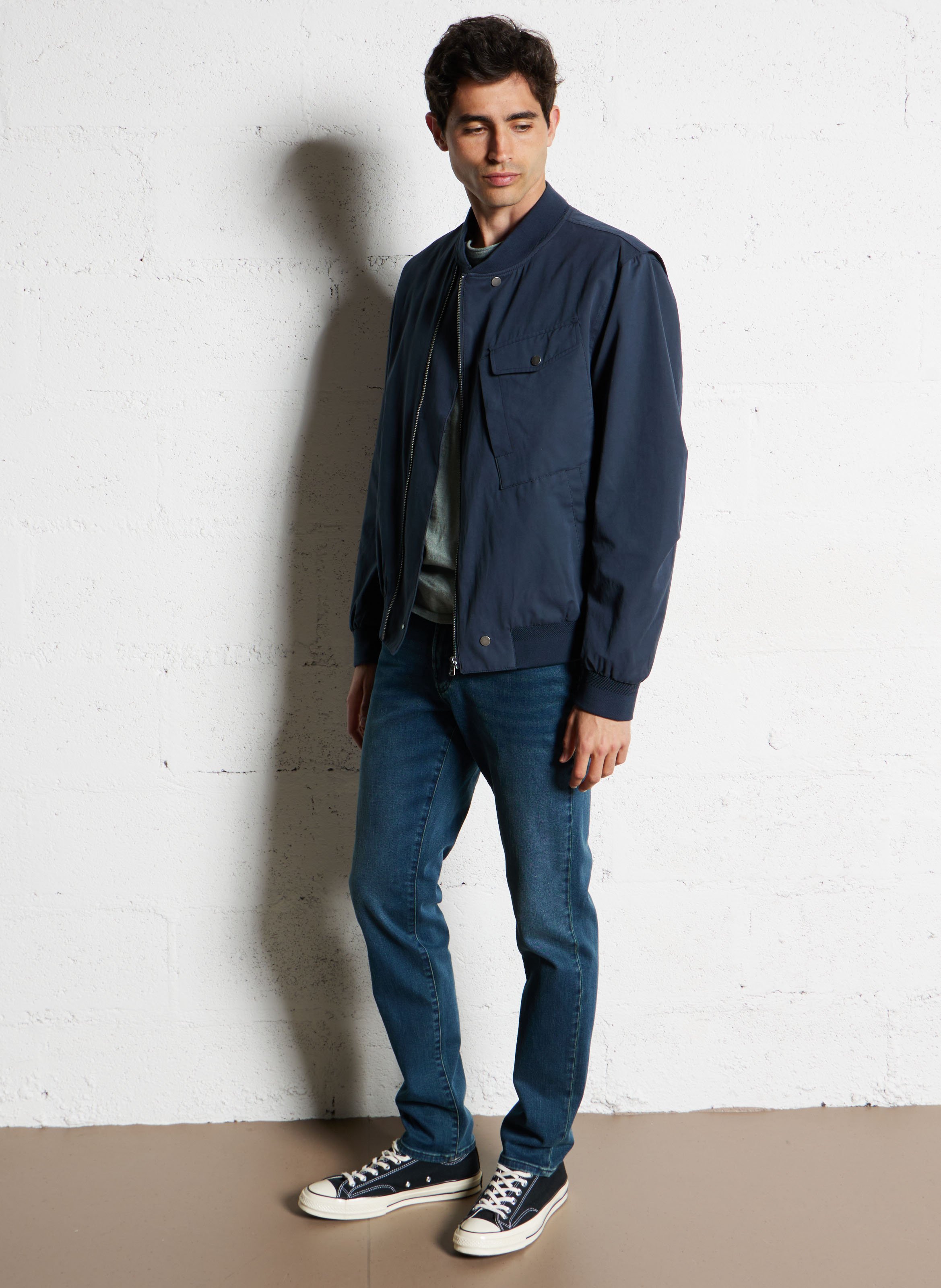 Pull droit en coton IKKS Bleu