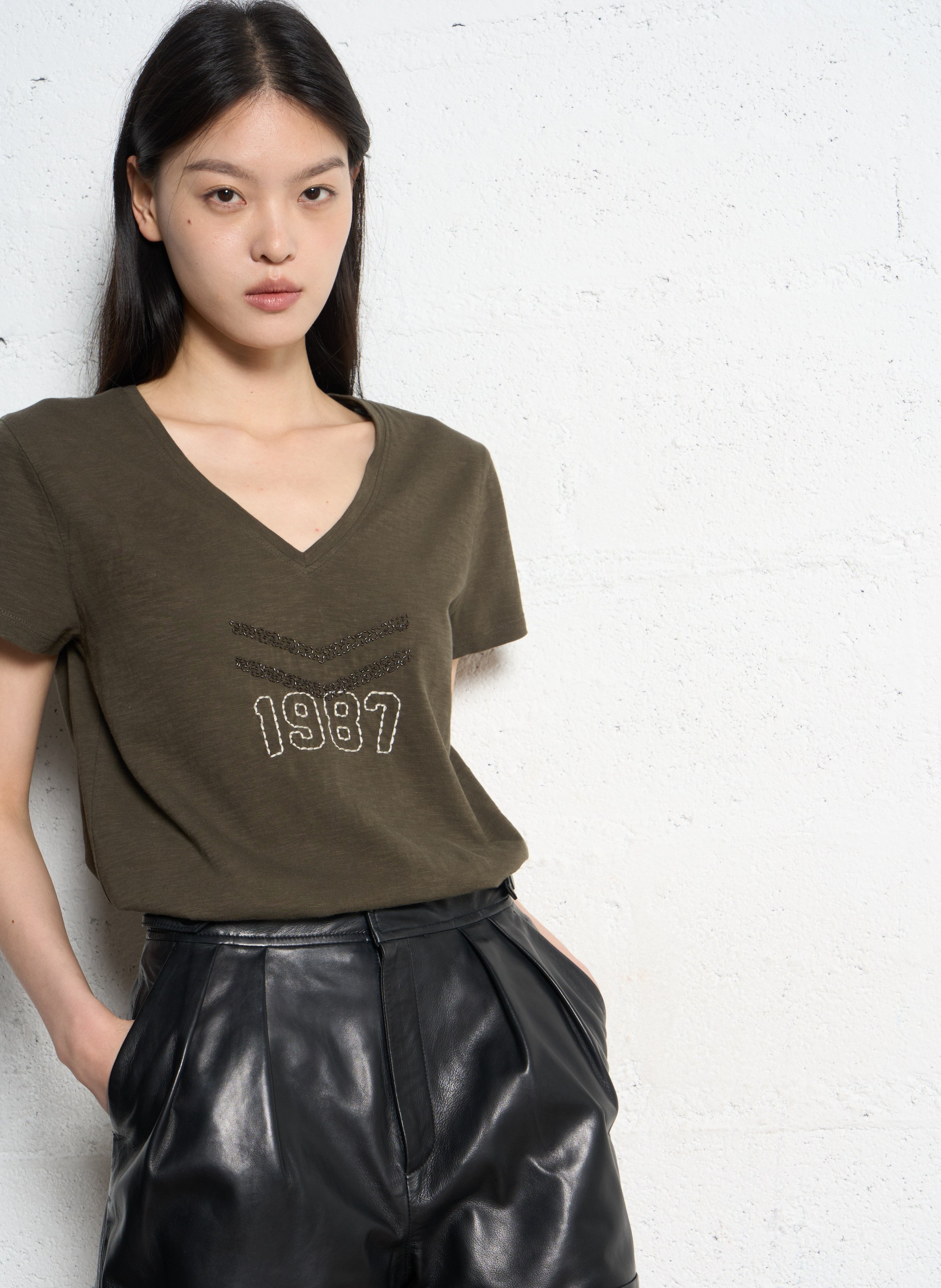 Baumwoll-T-Shirt mit U-Boot-Ausschnitt IKKS