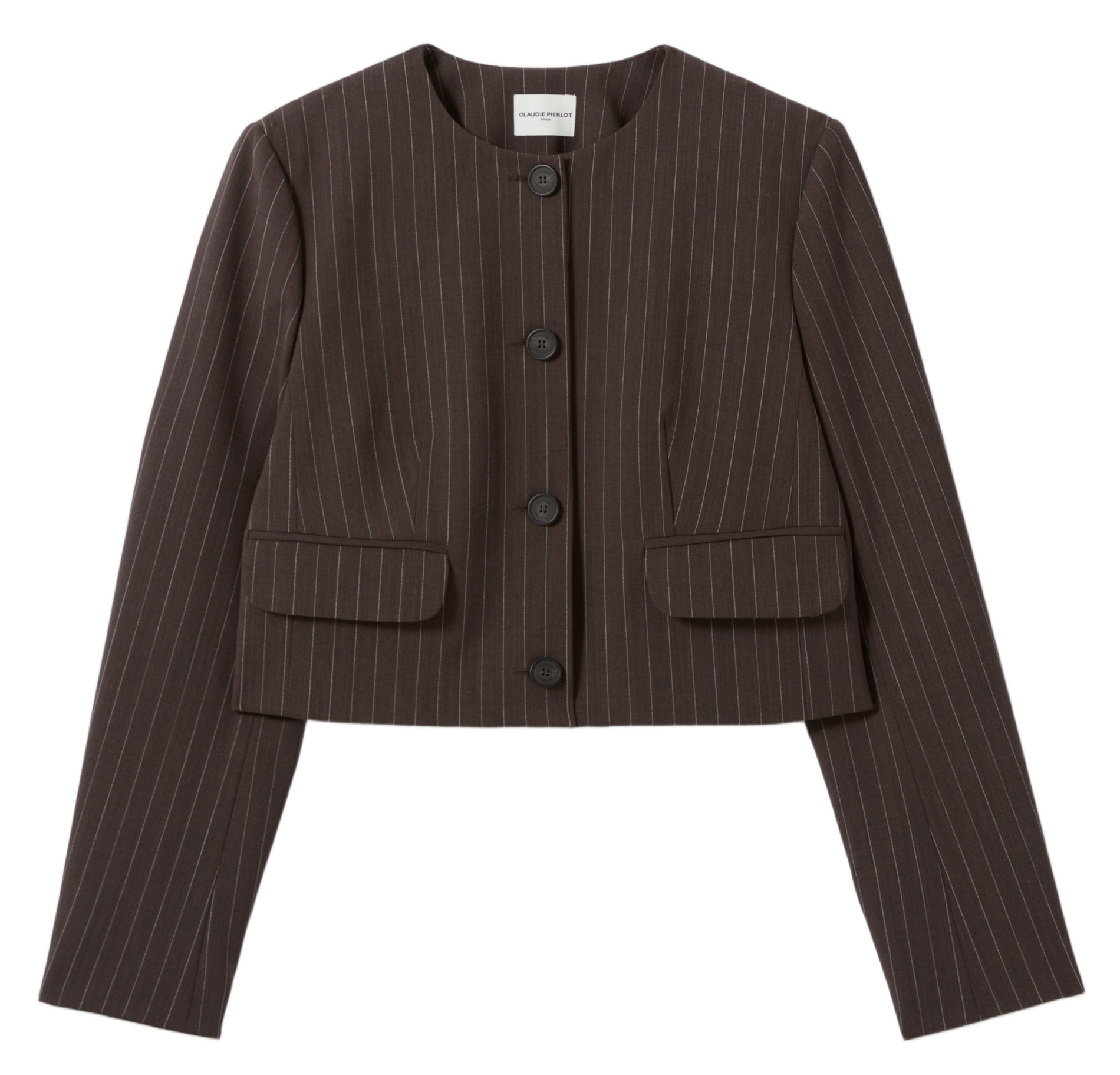 Veste oversize col rond à rayures CLAUDIE PIERLOT Marron