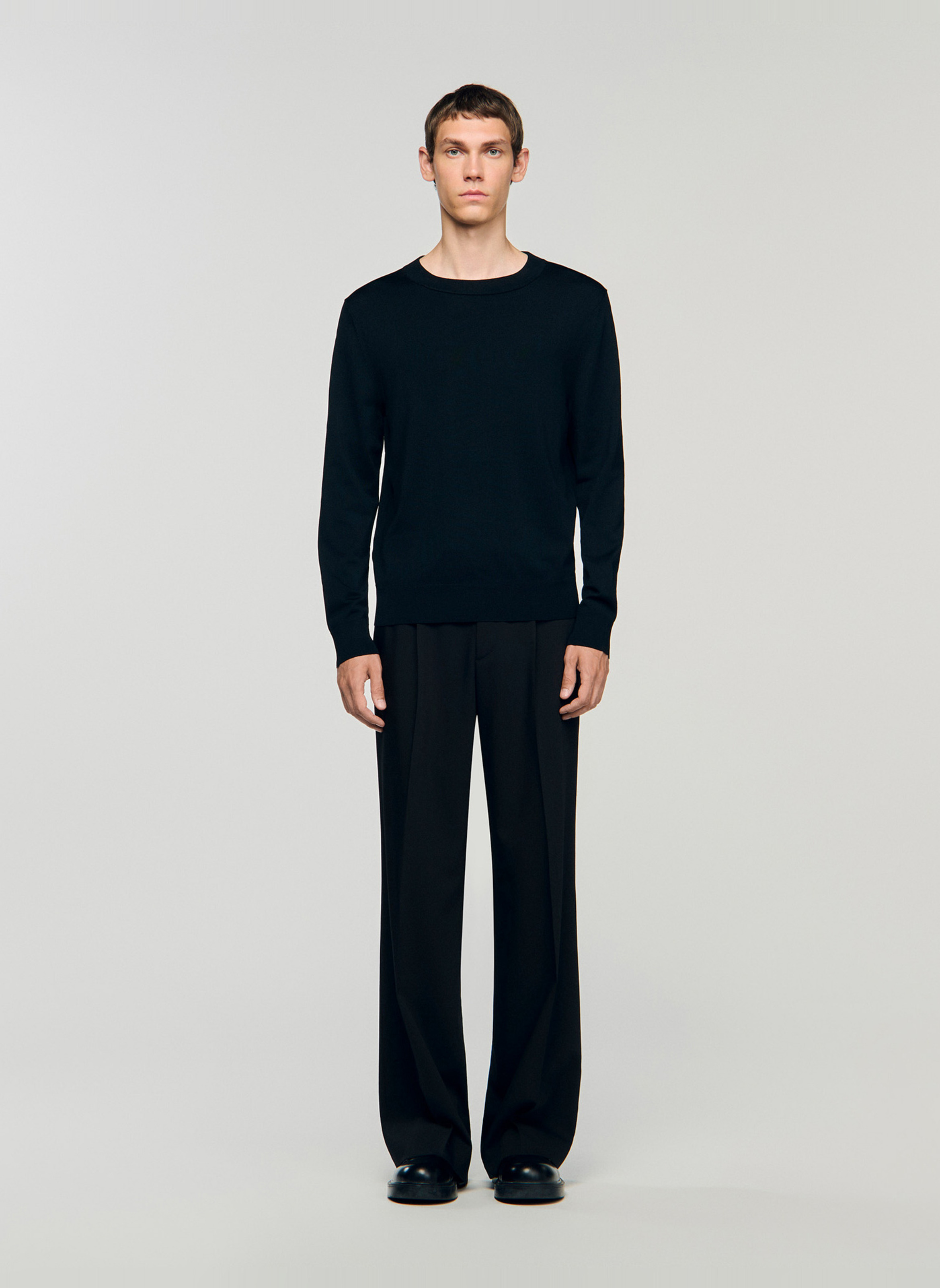 Fitted long-sleeve sweatshirt SANDRO Black