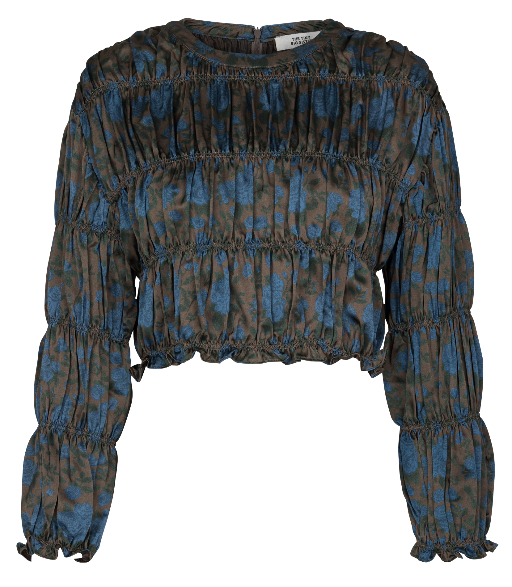 Kurzes, gerade geschnittenes Rundhals-Top THE TINY BIG SISTER Braun