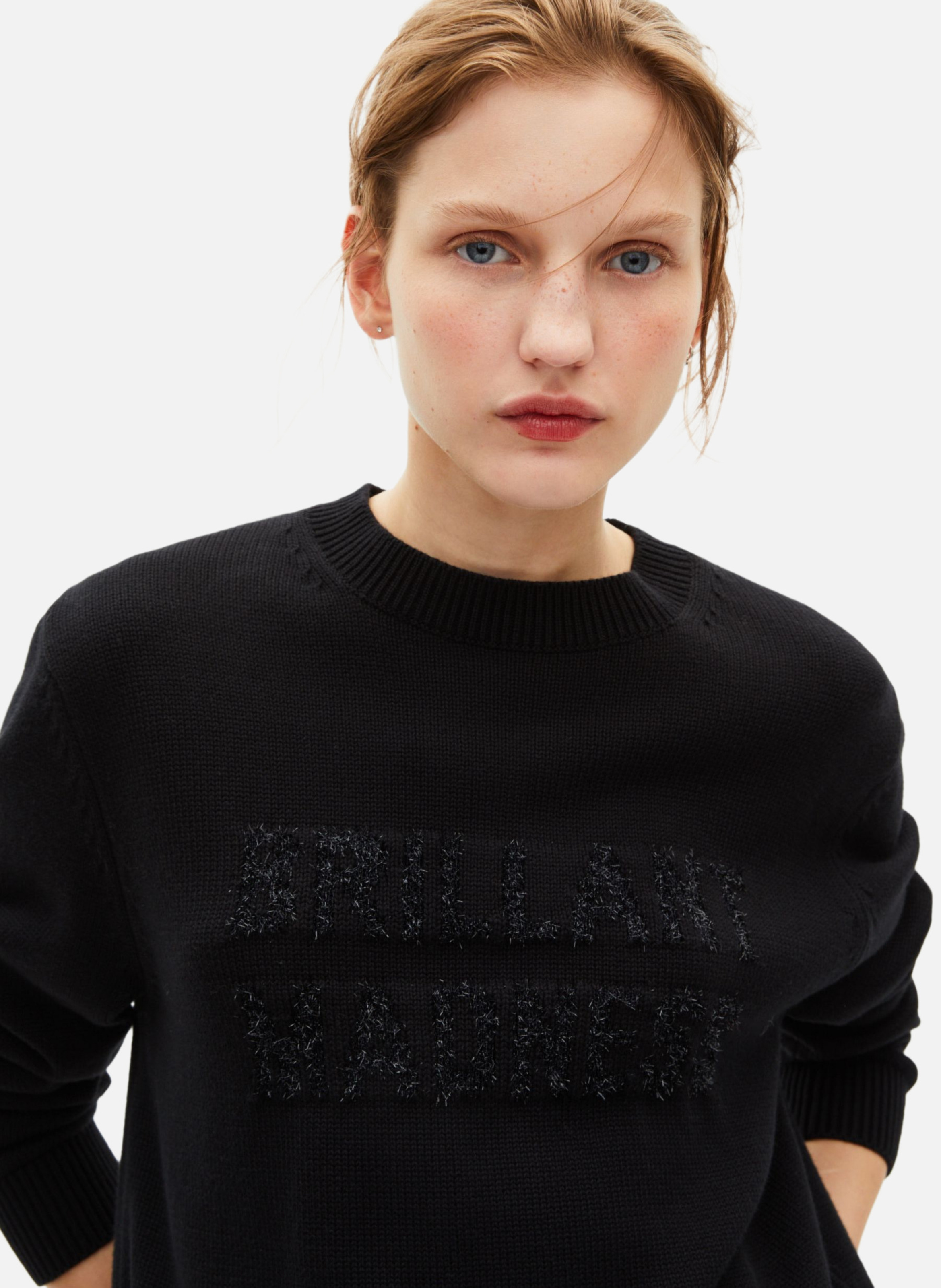 Sweater with jacquard lurex THE KOOPLES Black
