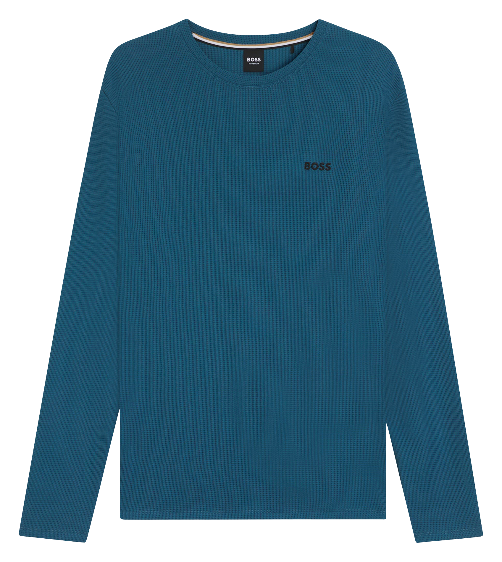 Straight long-sleeved T-shirt with logo BOSS Blue